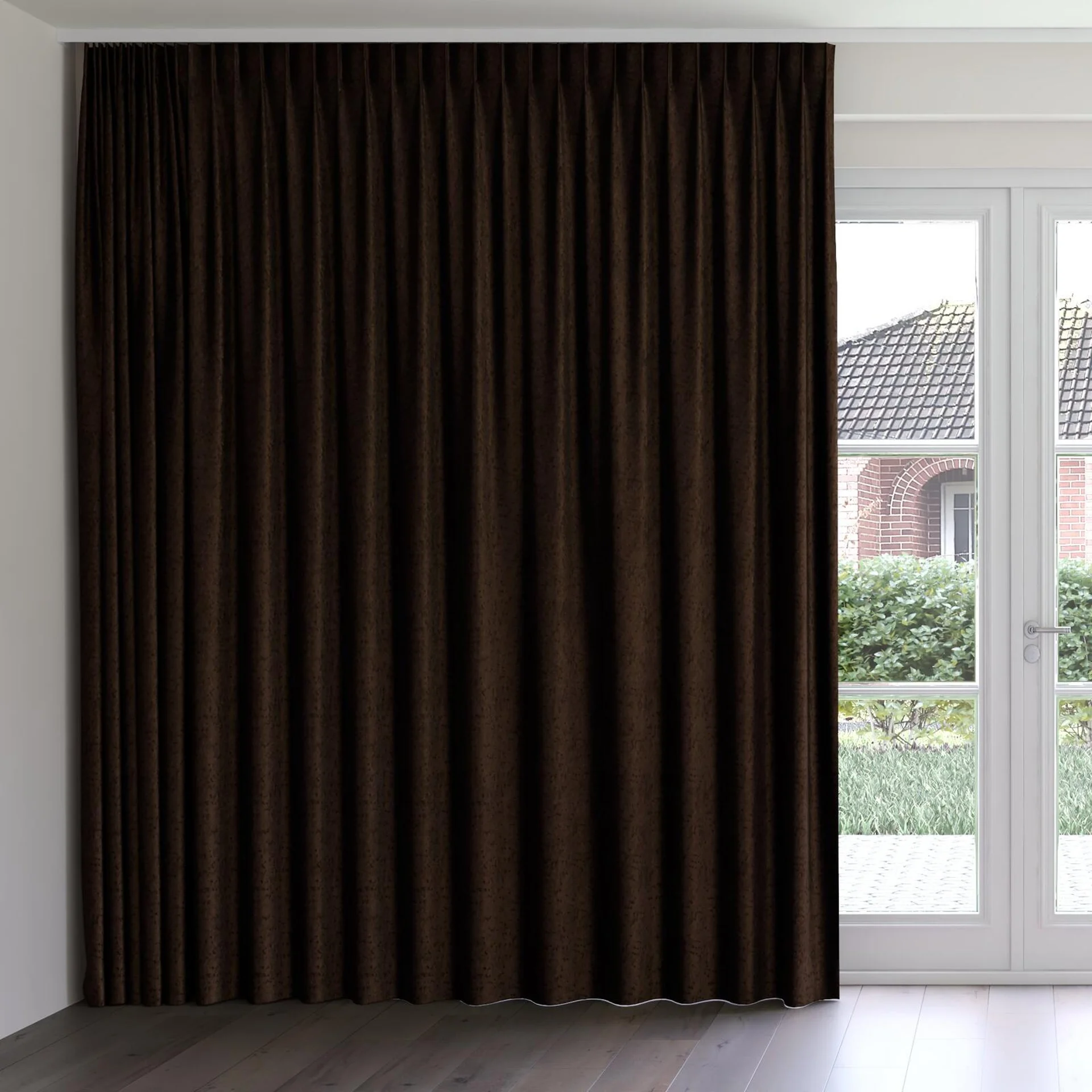 Front view of Opera Truffle, on curtain rail