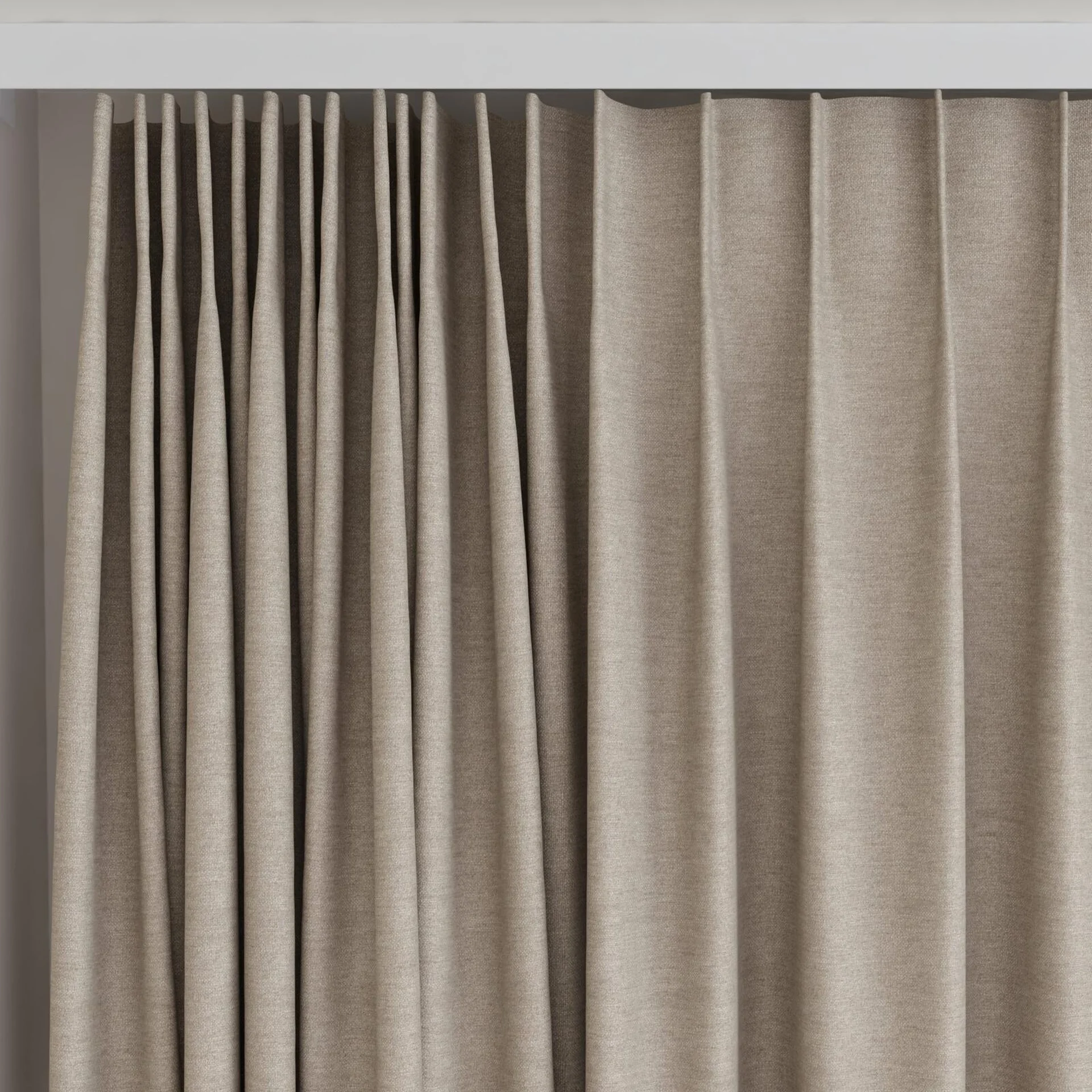 Top view of Casual Waffle, on curtain rail