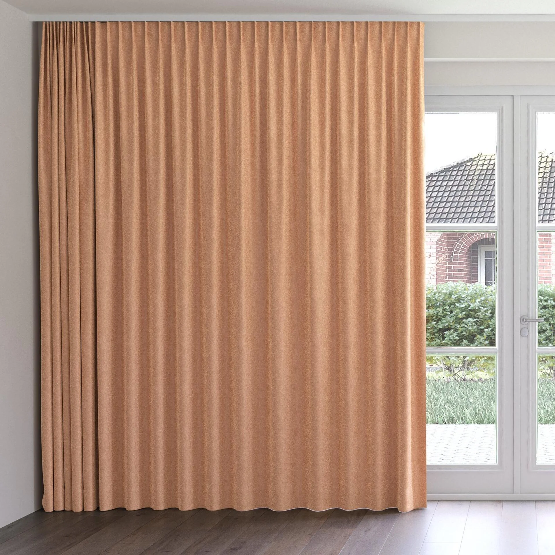 Front view of Brigadier Melon, on curtain rail