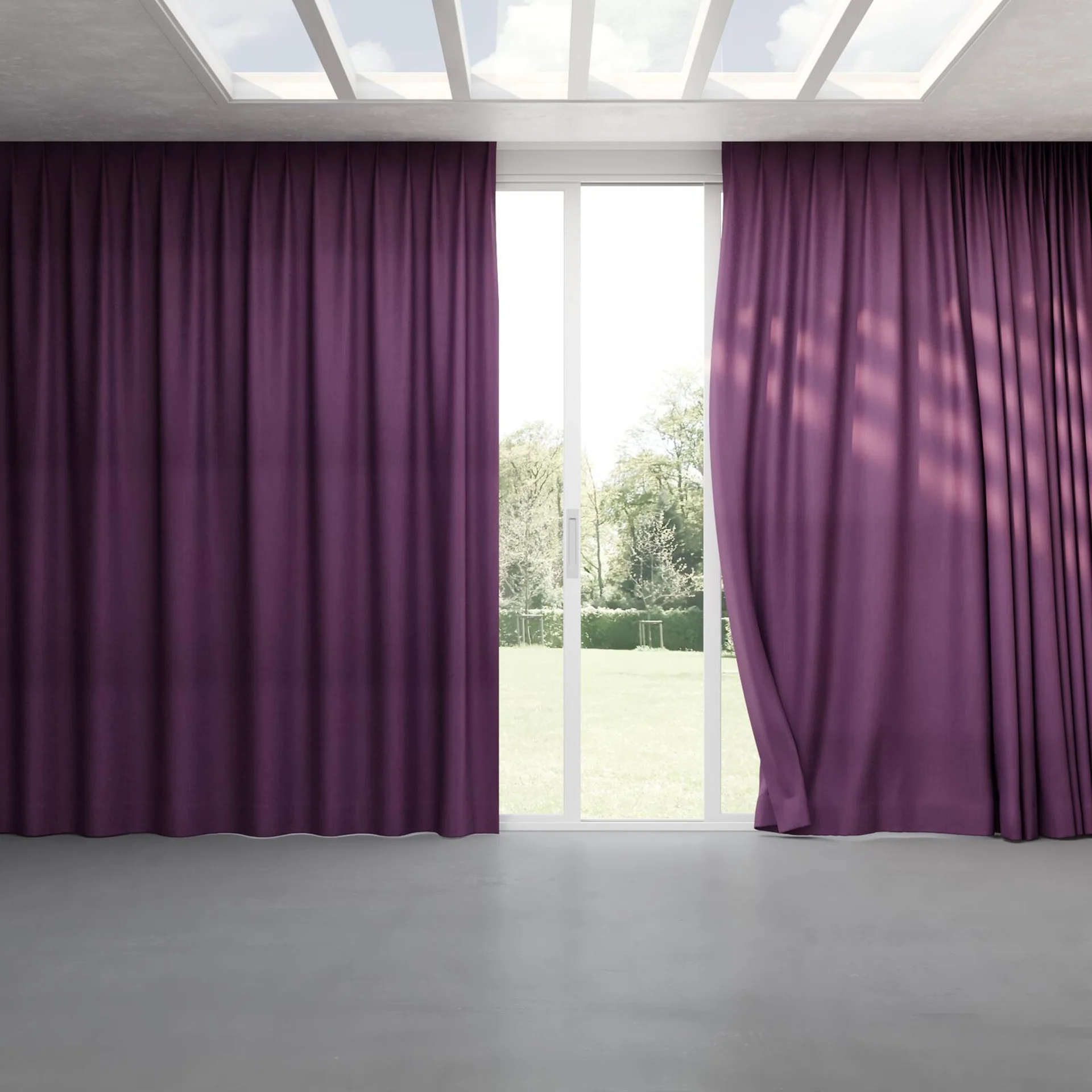 Full view of Lexicon Amethyst, pinch pleat