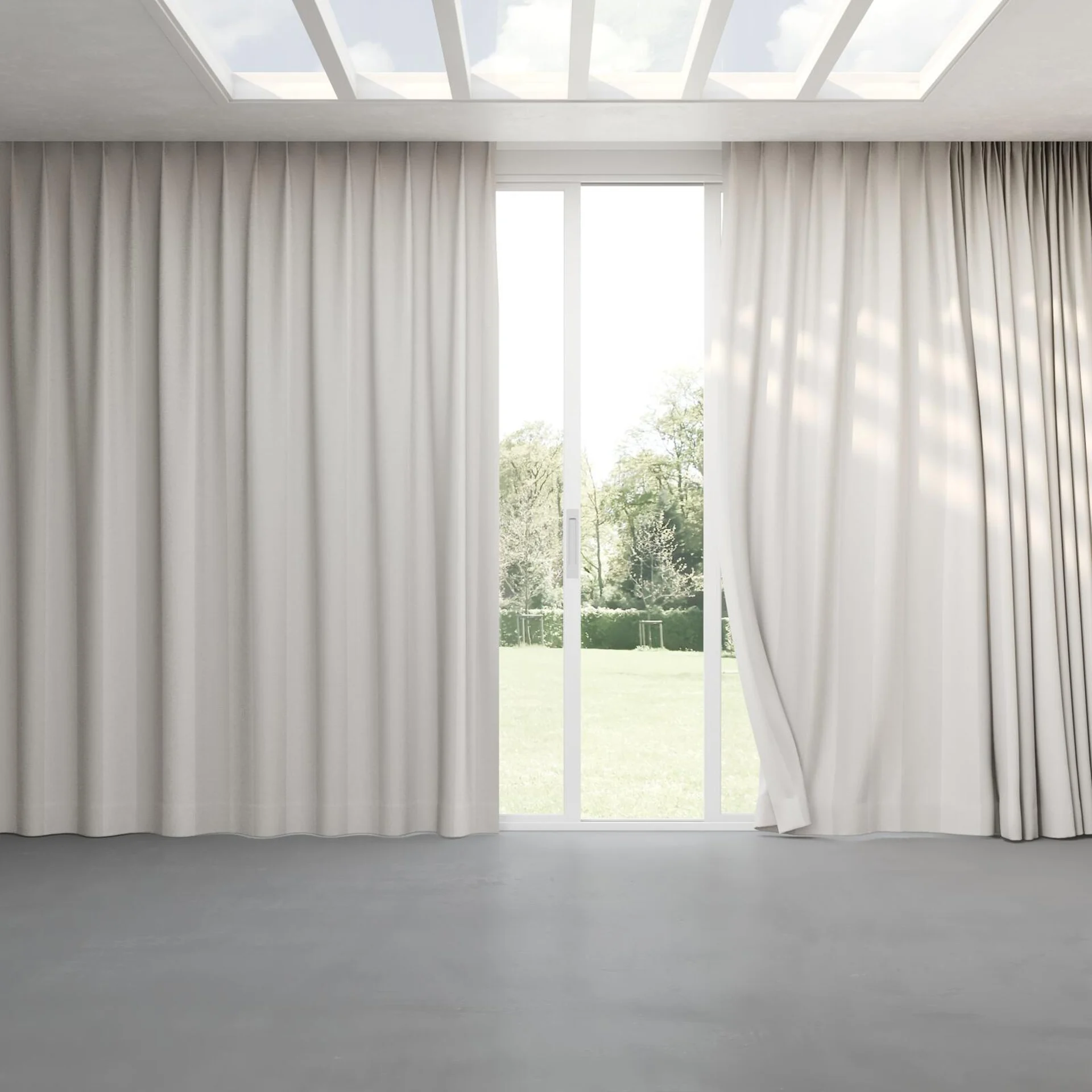 Full view of Borneo Uncoated Silver Birch, pinch pleat