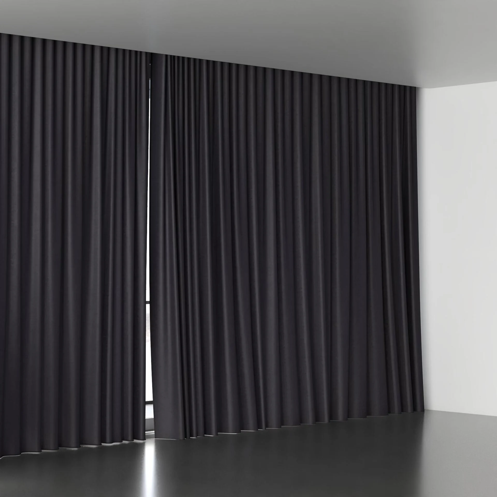 Full view of Flo II Onyx, wave pleat