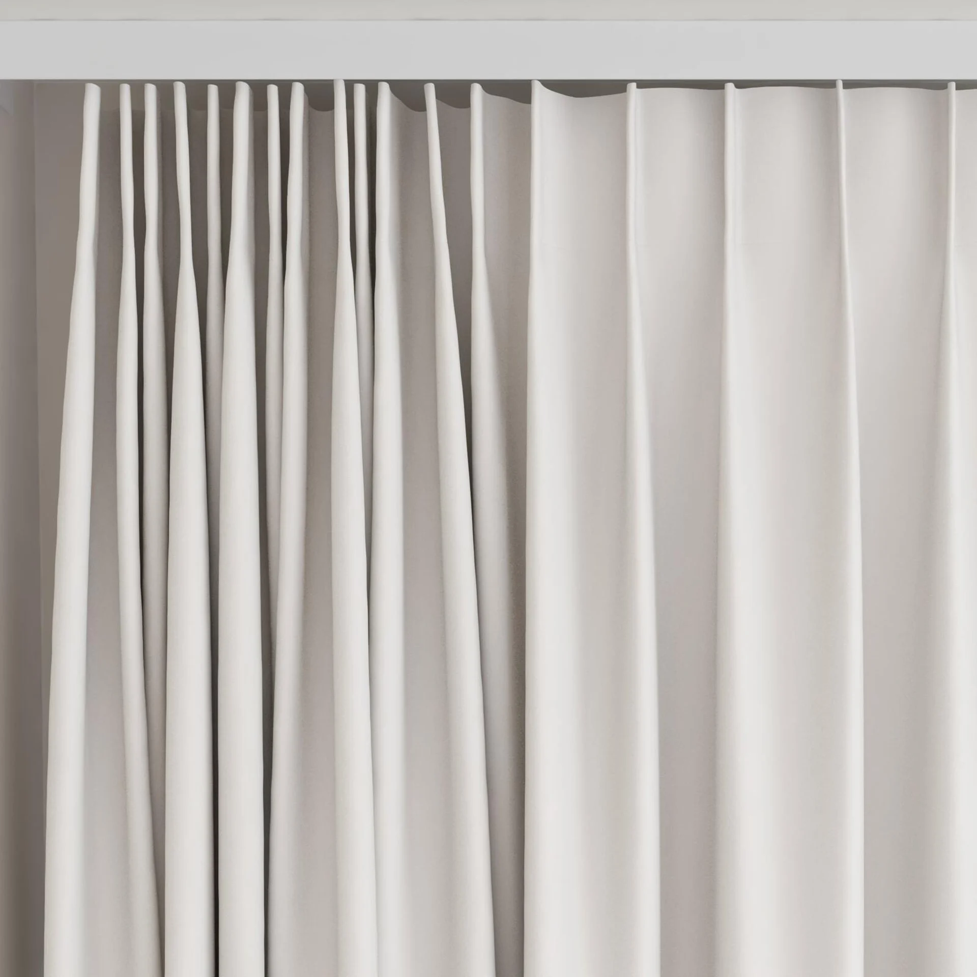 Top view of Quantum FR Oyster, on curtain rail