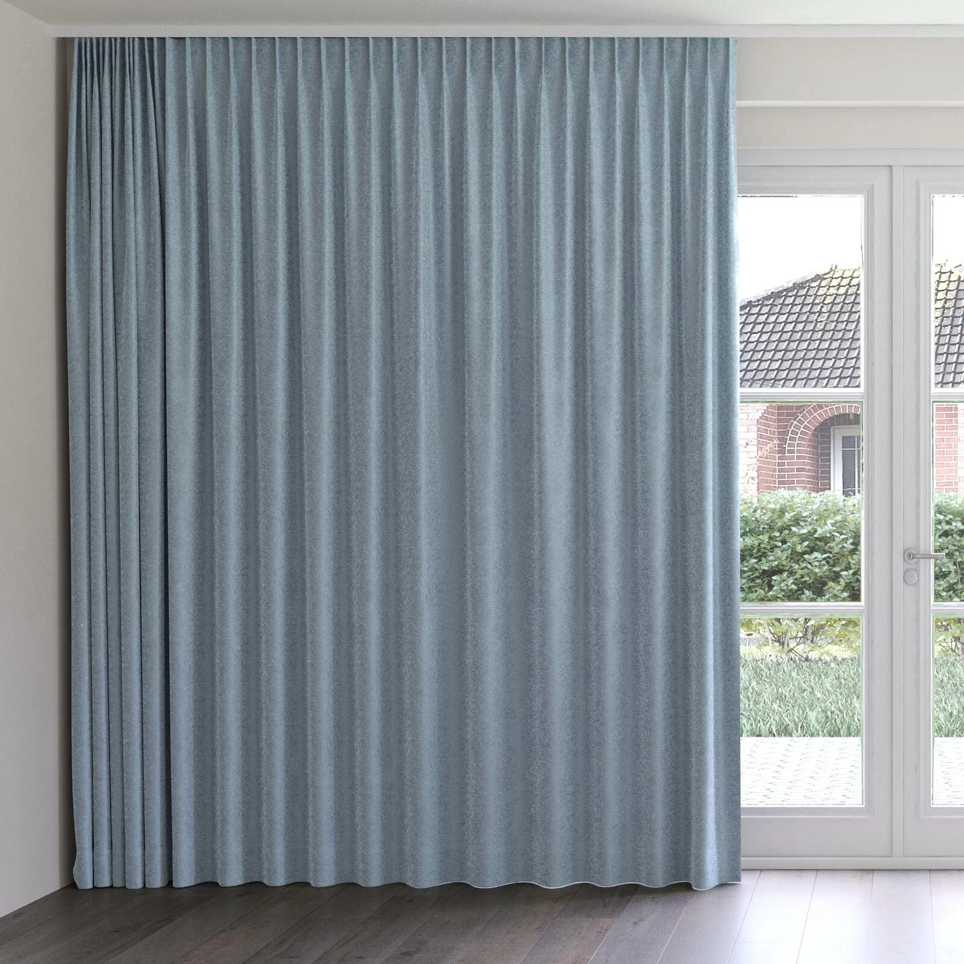 Front view of Brigadier Biscay, on curtain rail