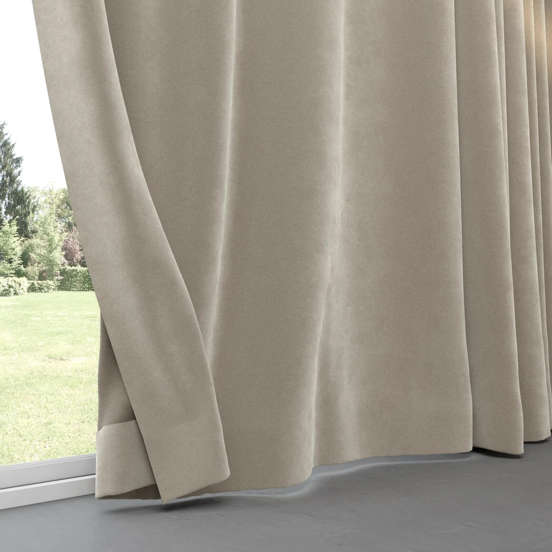 Bottom view of Vienna Platinum, pinch pleat