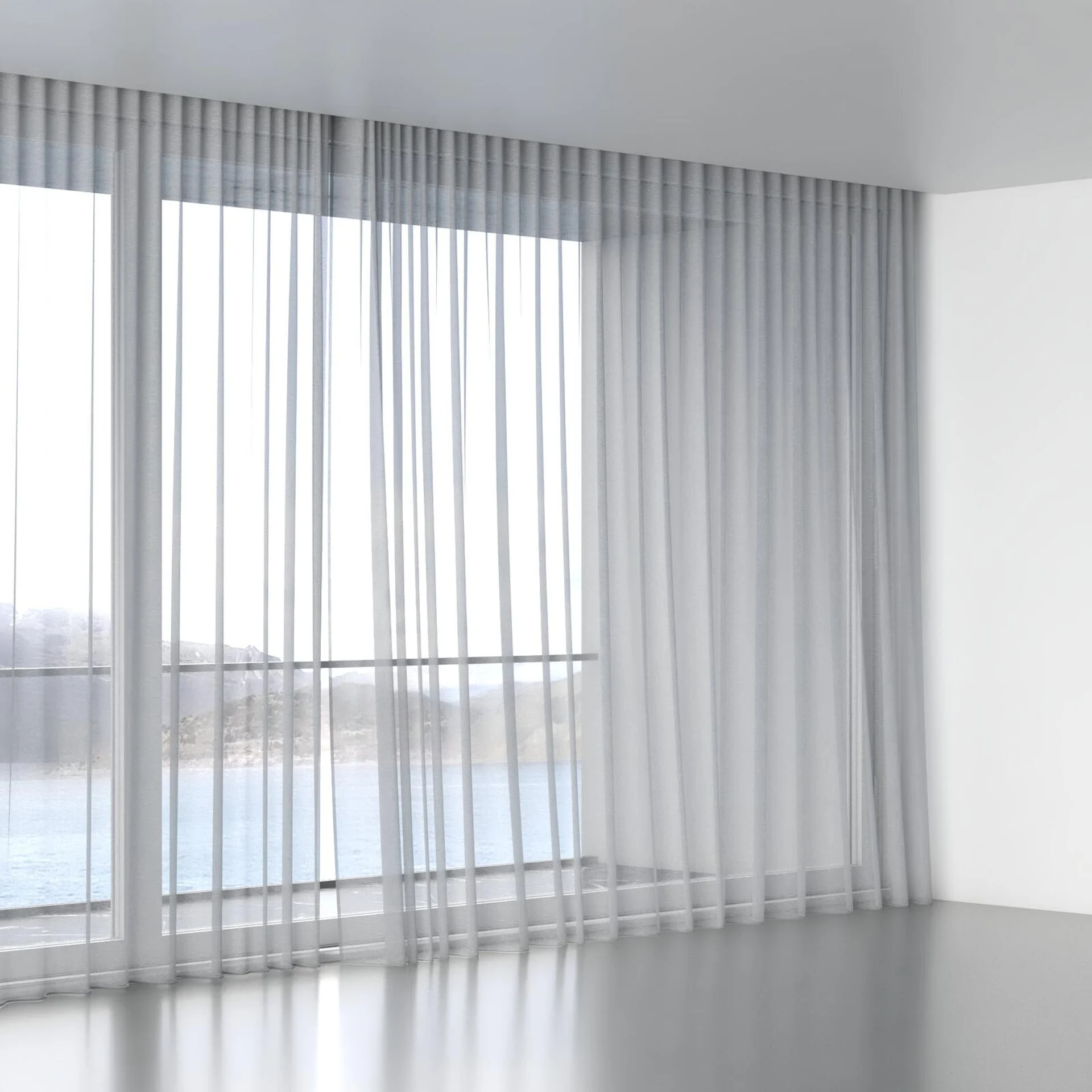 Full view of Locomotion Sky, wave pleat
