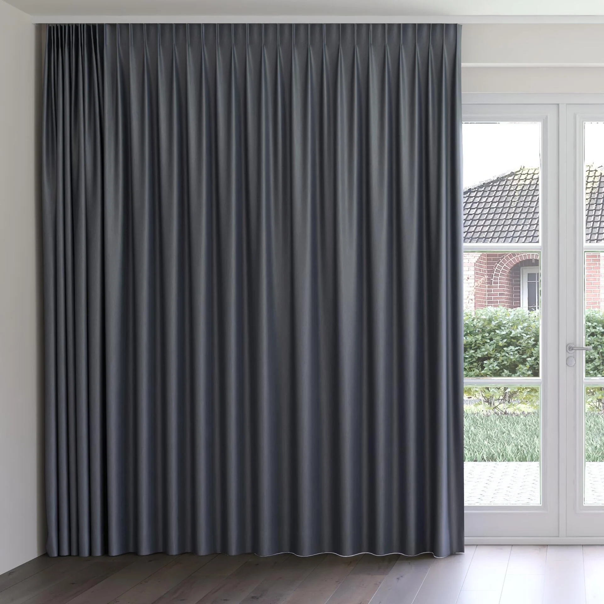 Front view of Re-Boot Ink, on curtain rail