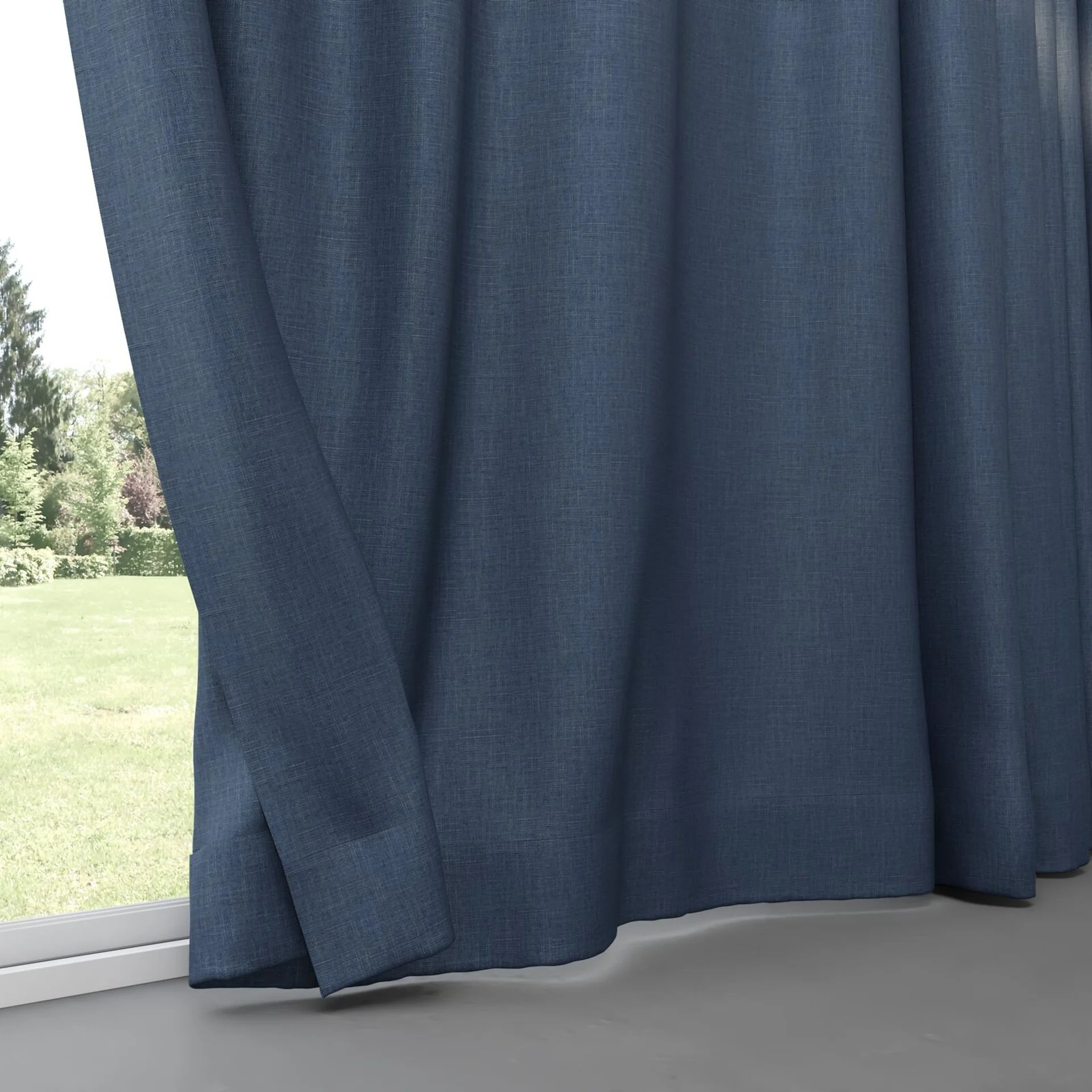 Bottom view of Frisco Navy, pinch pleat