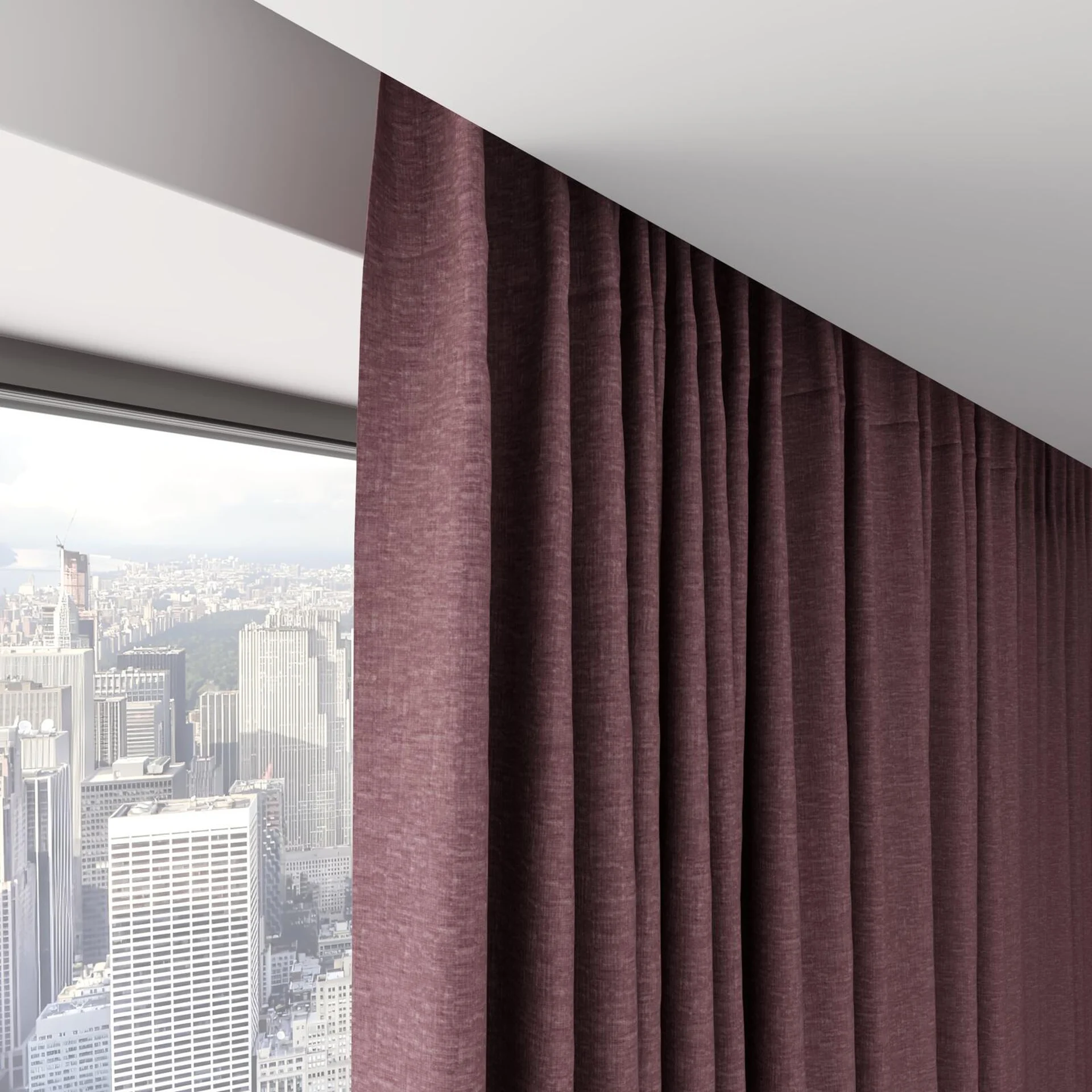 Top view of Coverlet Boudoir, on hidden rail