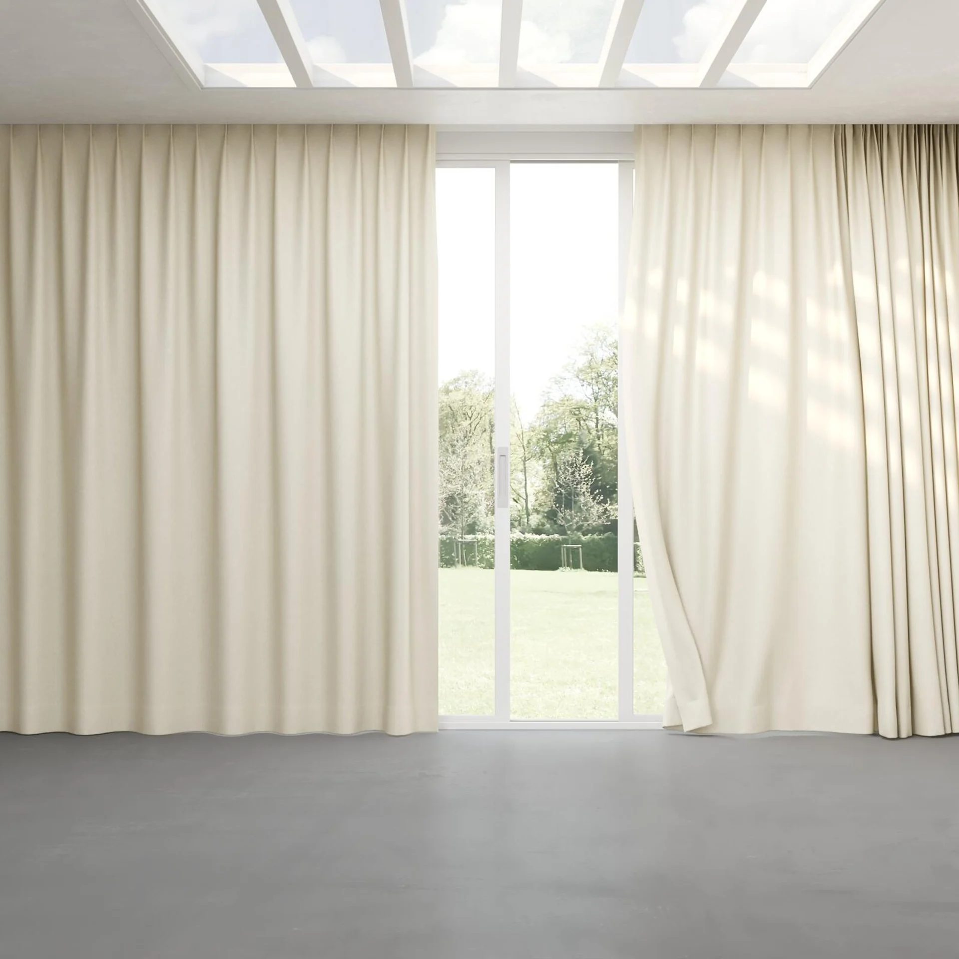 Full view of Woolly/Woolen Nougat, pinch pleat