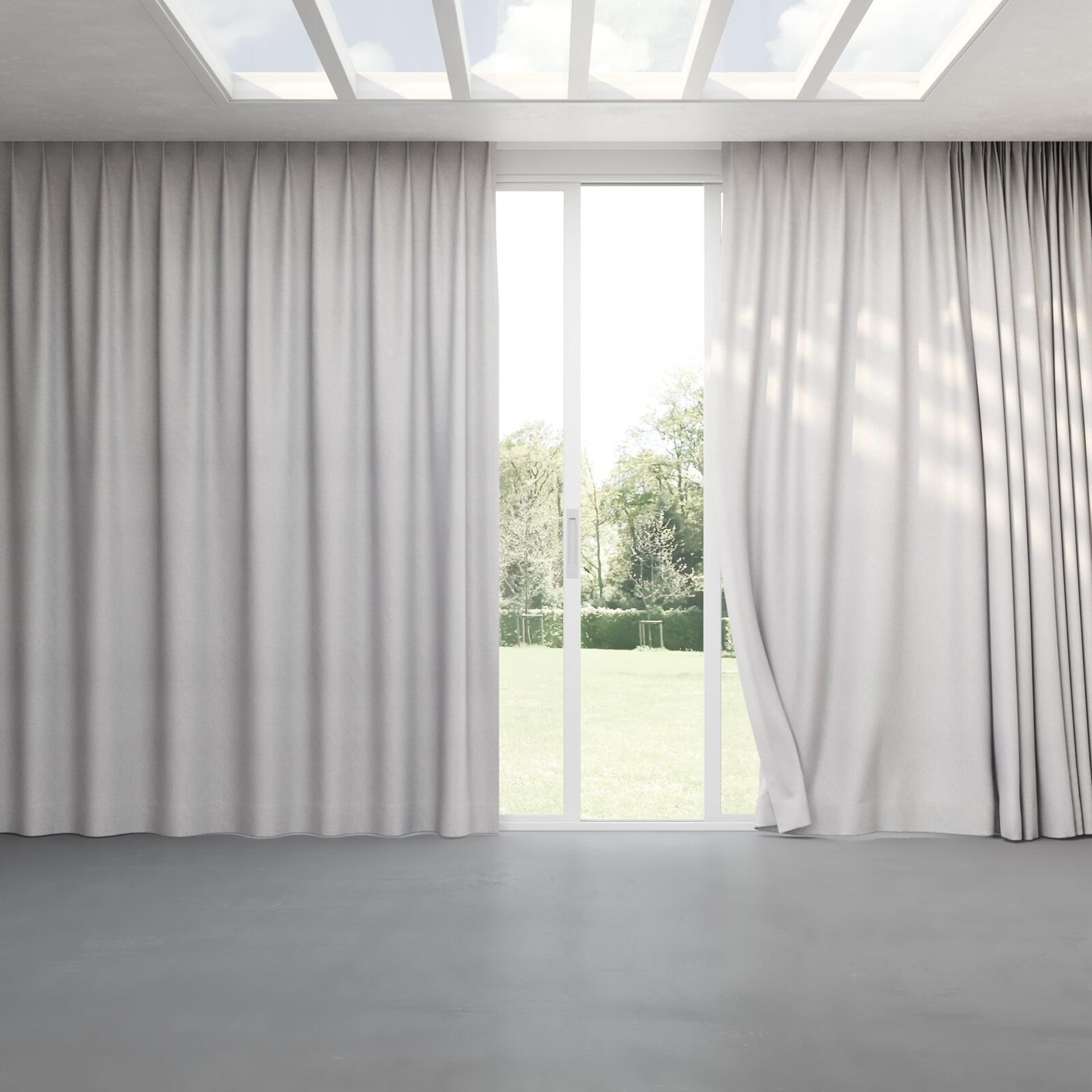 Full view of Liberate Stone, pinch pleat