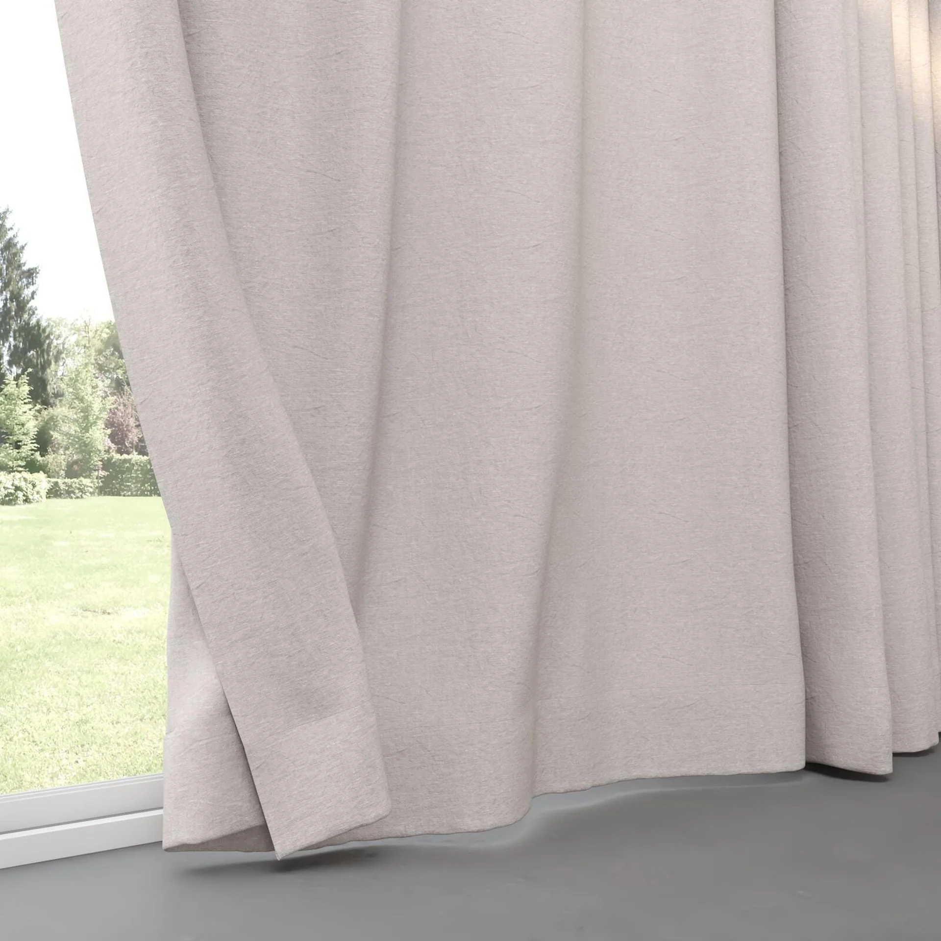 Bottom view of Obi Stonewash Lilac, pinch pleat