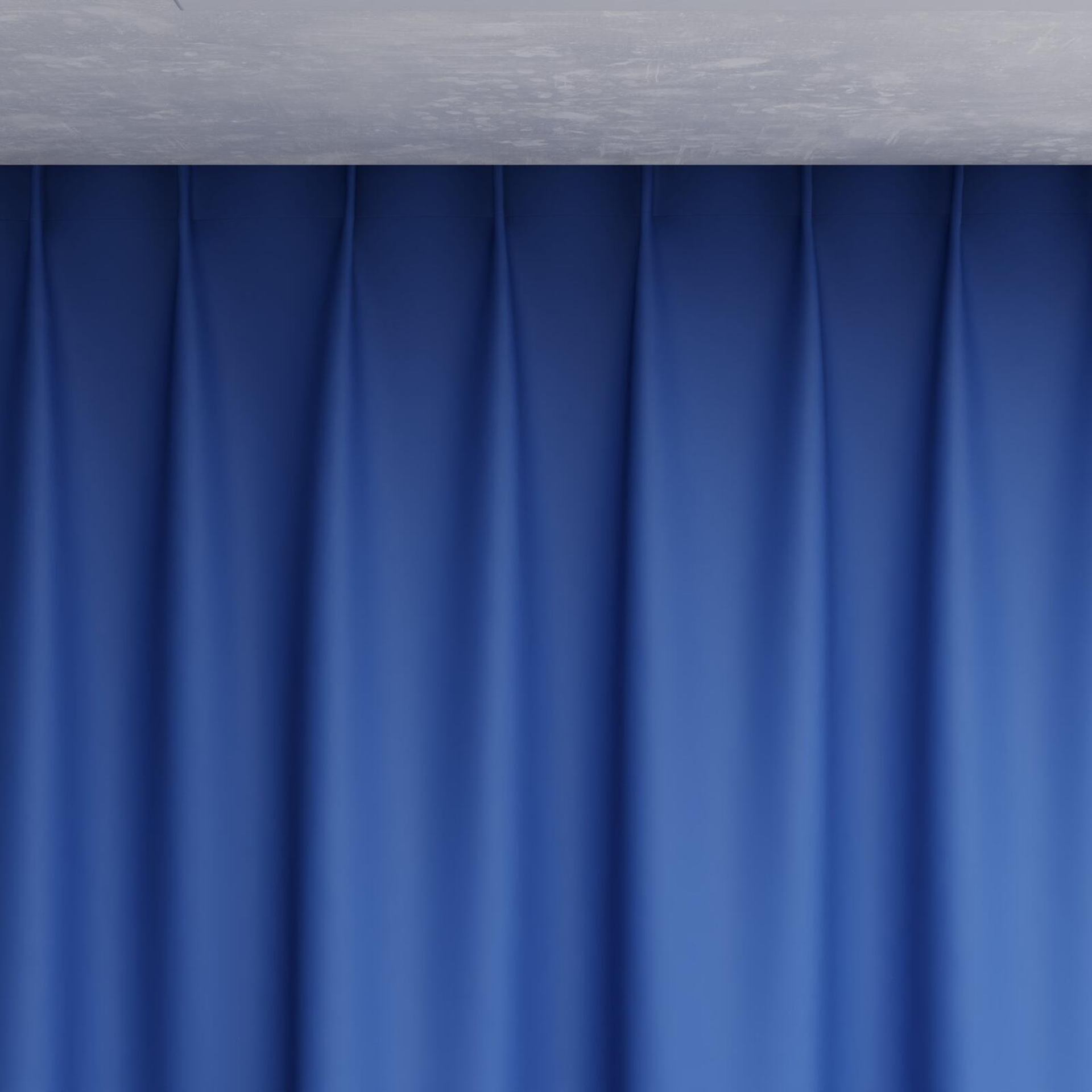 Top view of Ultra Dim Indigo, pinch pleat