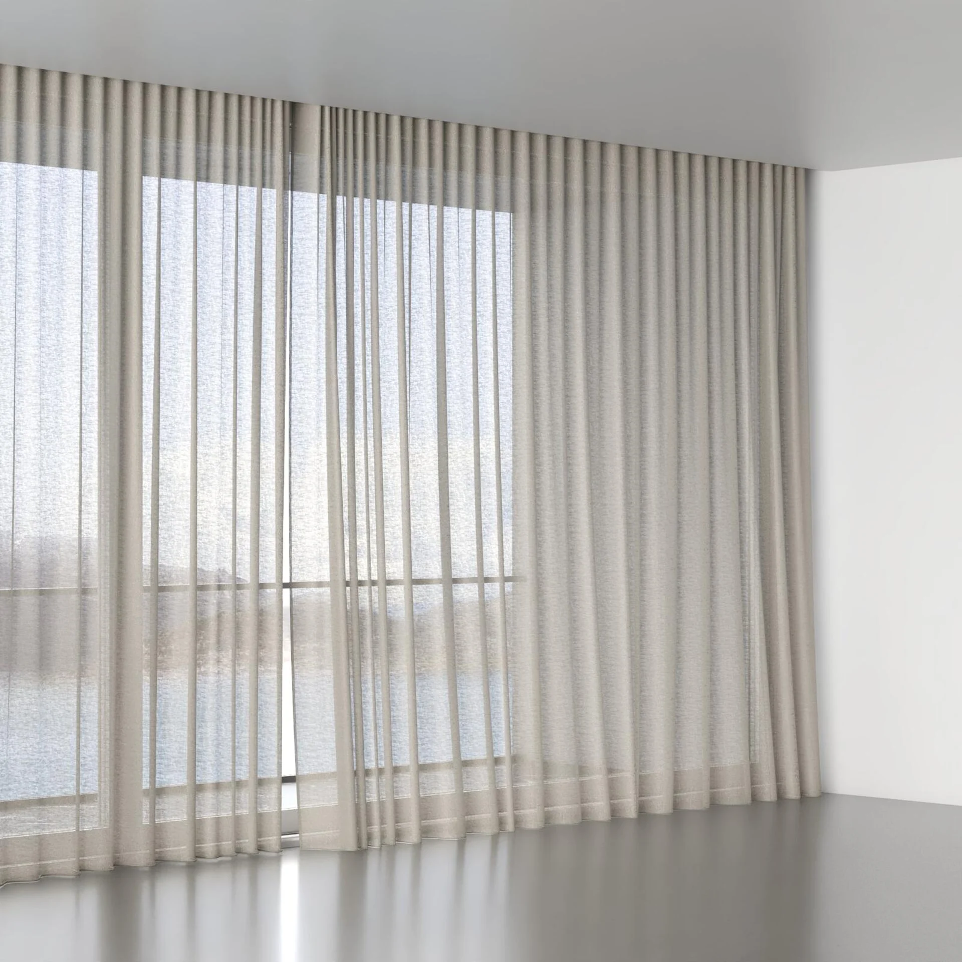 Full view of Laconia Air Driftwood, wave pleat