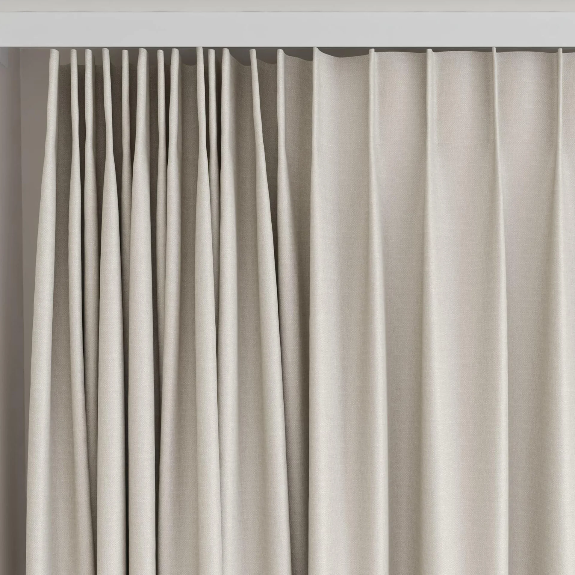 Top view of Urban Dune, on curtain rail