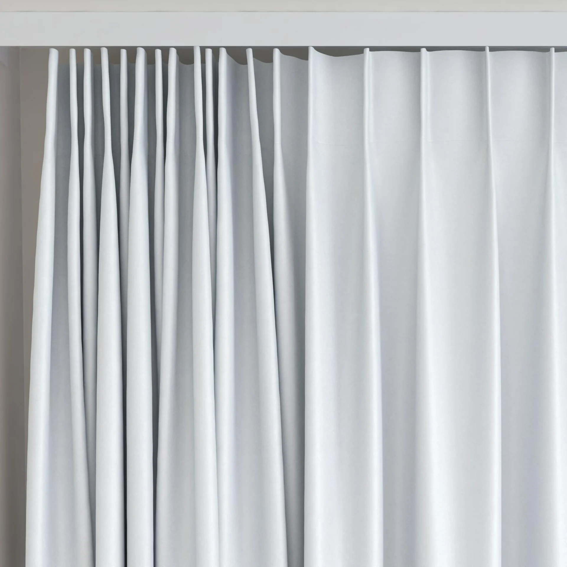 Top view of Re-Vive Aluminium, on curtain rail