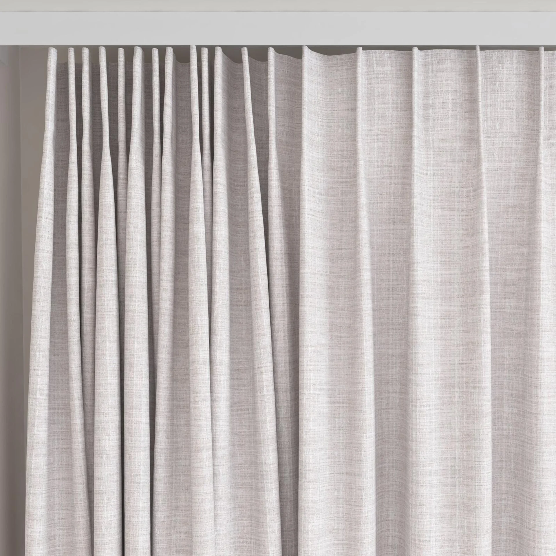 Top view of Iconic Birch, on curtain rail
