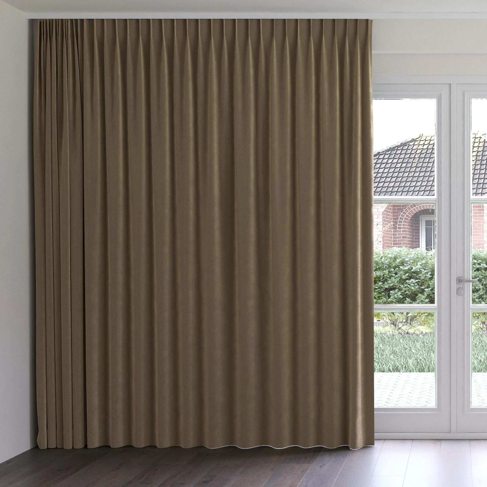 Front view of Verbier Beaver, on curtain rail