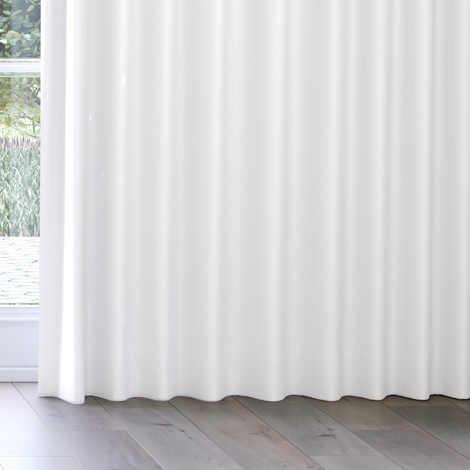 Bottom view of Woolskin Swan, on curtain rail