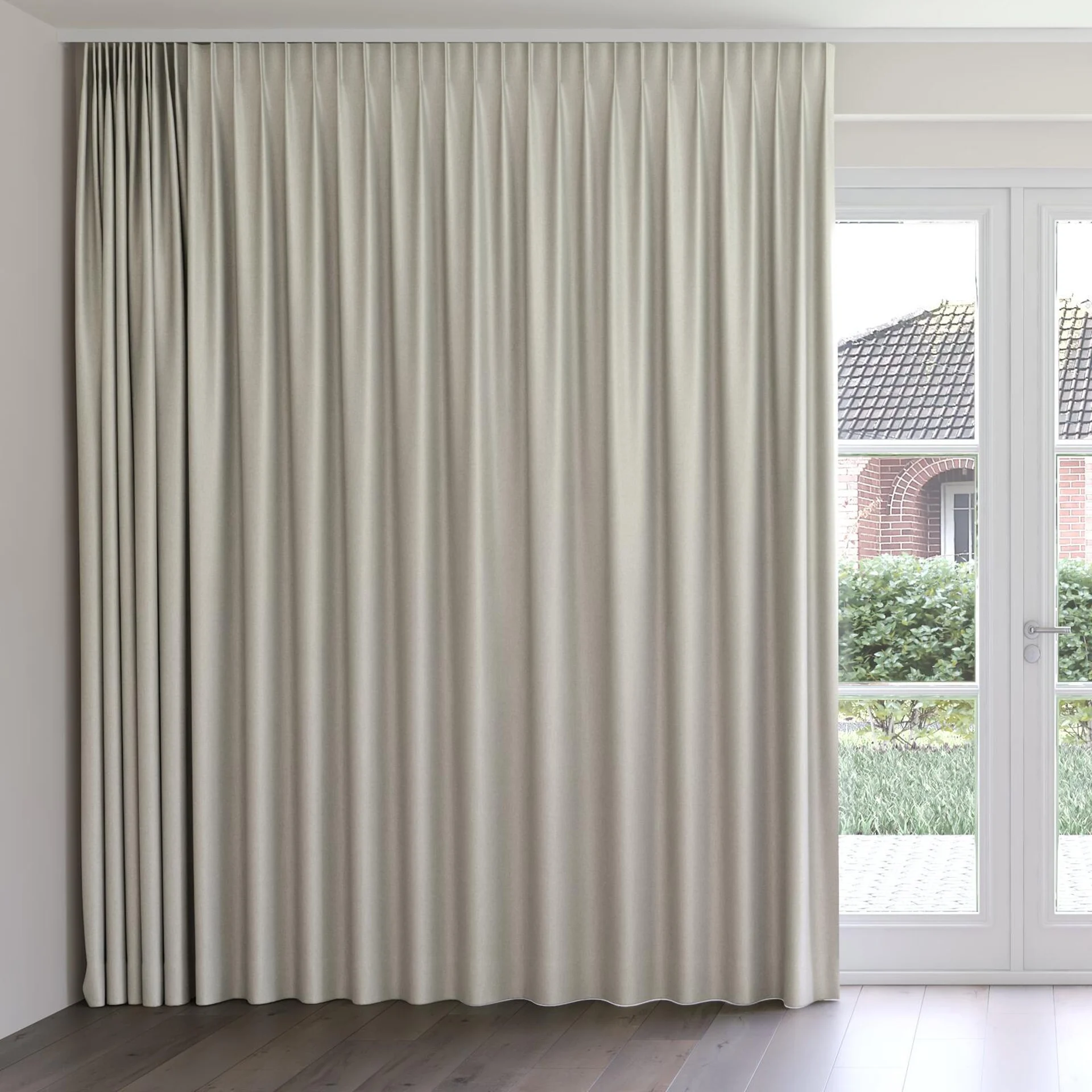 Front view of Jupiter Sand, on curtain rail