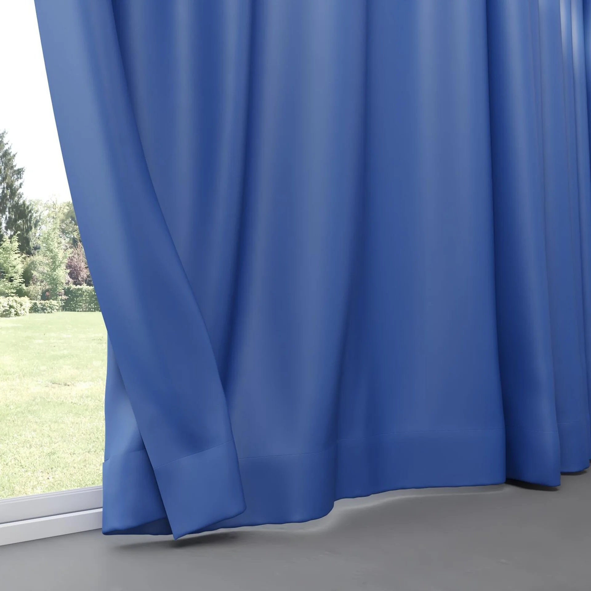 Bottom view of Blockbuster Cobalt, pinch pleat