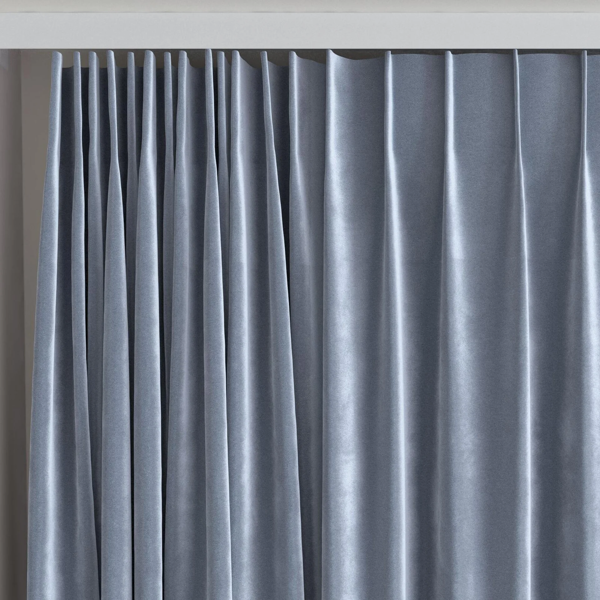 Top view of Velvelux Royal, on curtain rail