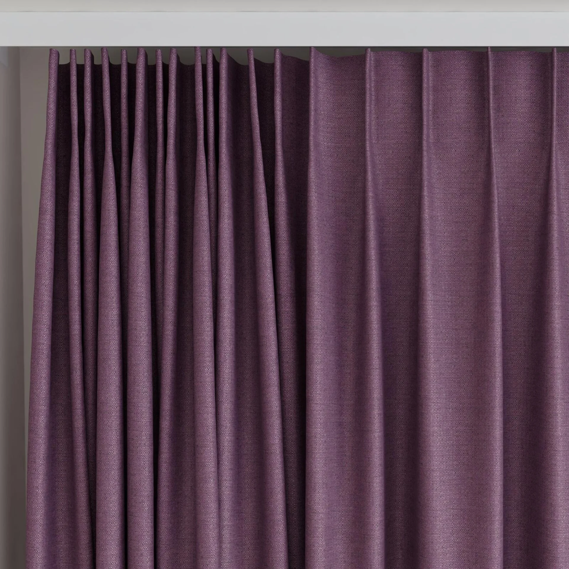 Top view of Bravo Amethyst, on curtain rail