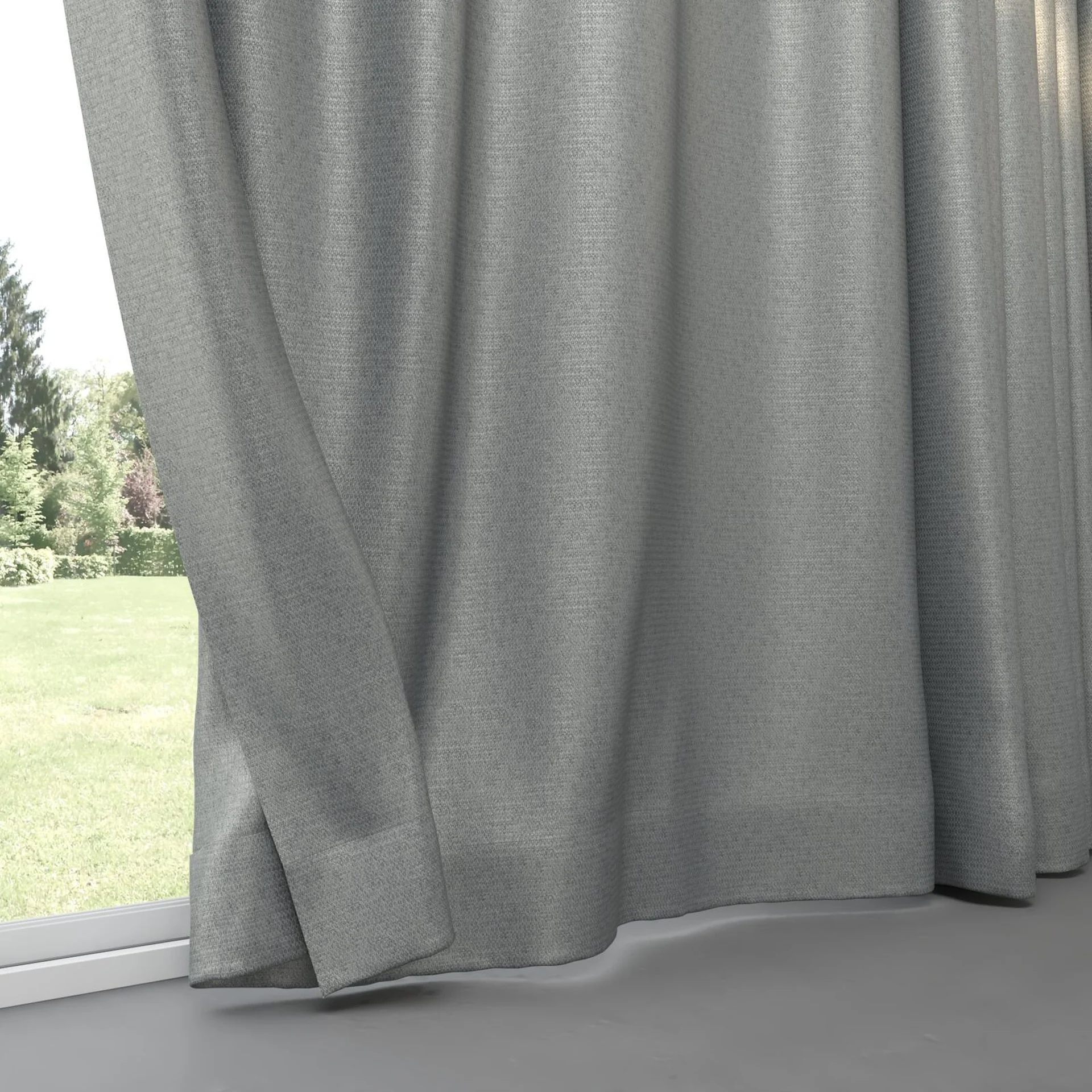 Bottom view of Kennedy II Blackout Slate, pinch pleat