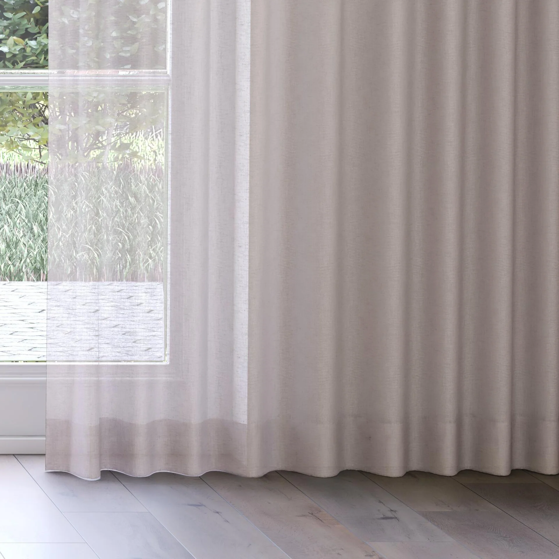 Bottom view of Cirrus Farrow, on curtain rail