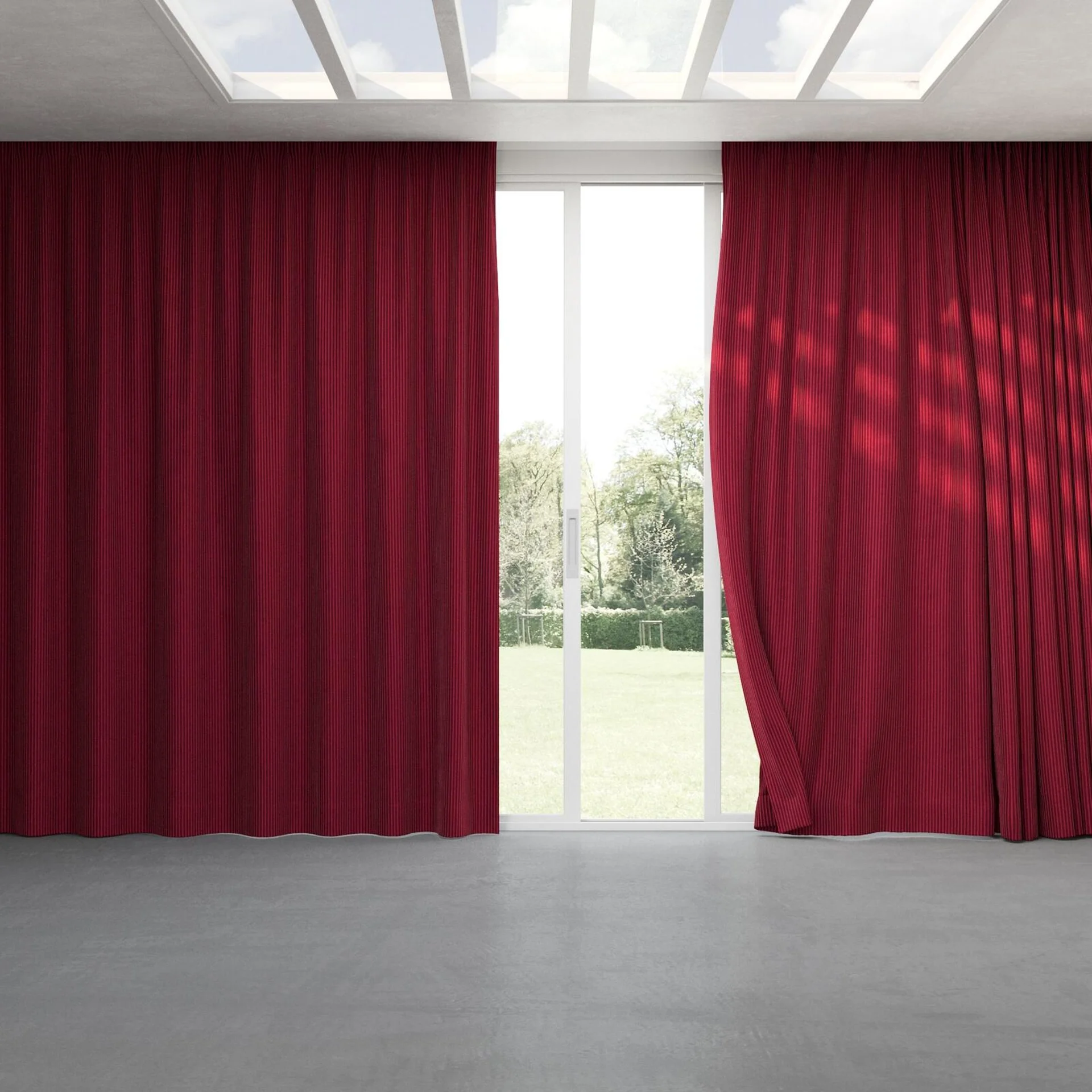 Full view of Embrace Sherry, pinch pleat