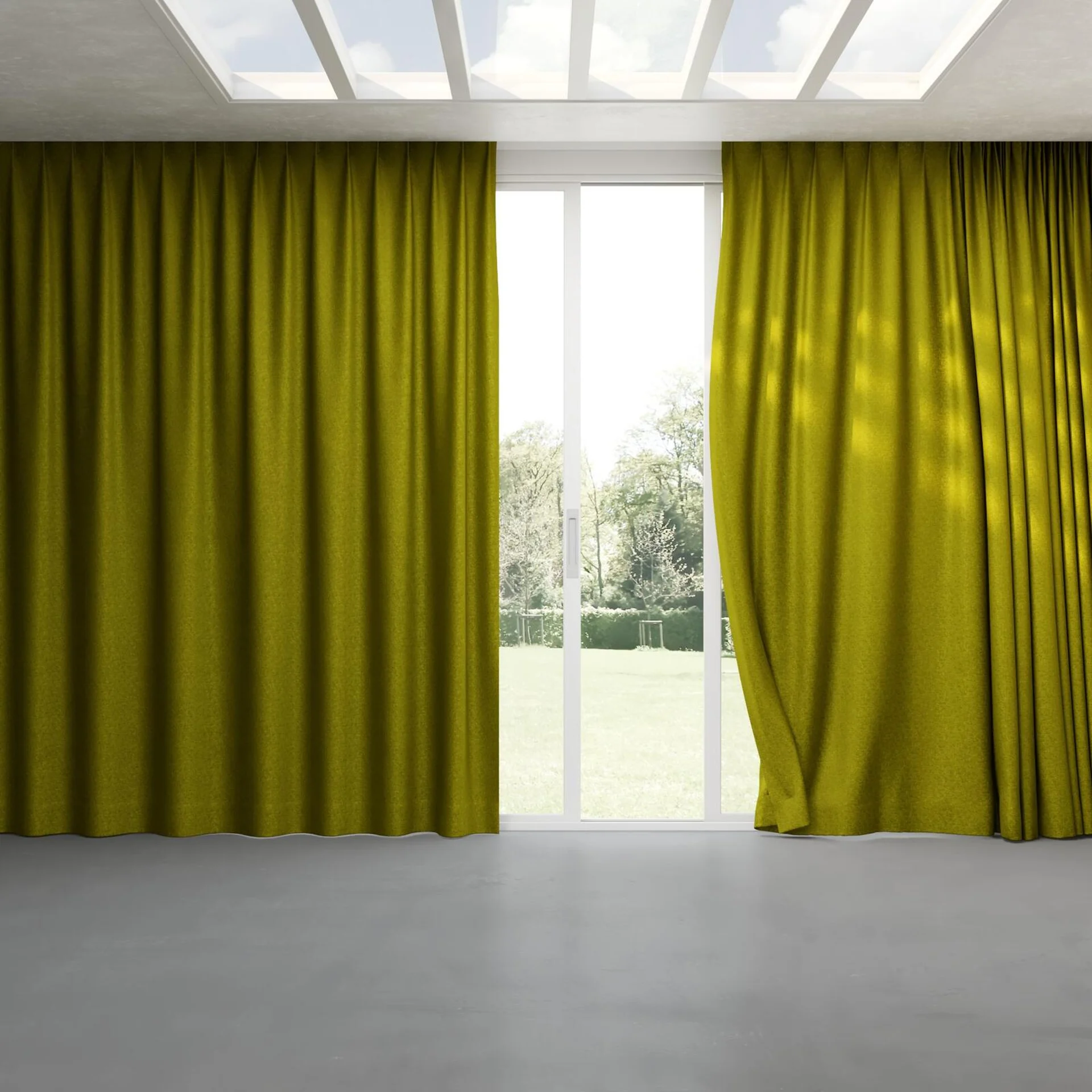 Full view of Monsieur Grass, pinch pleat