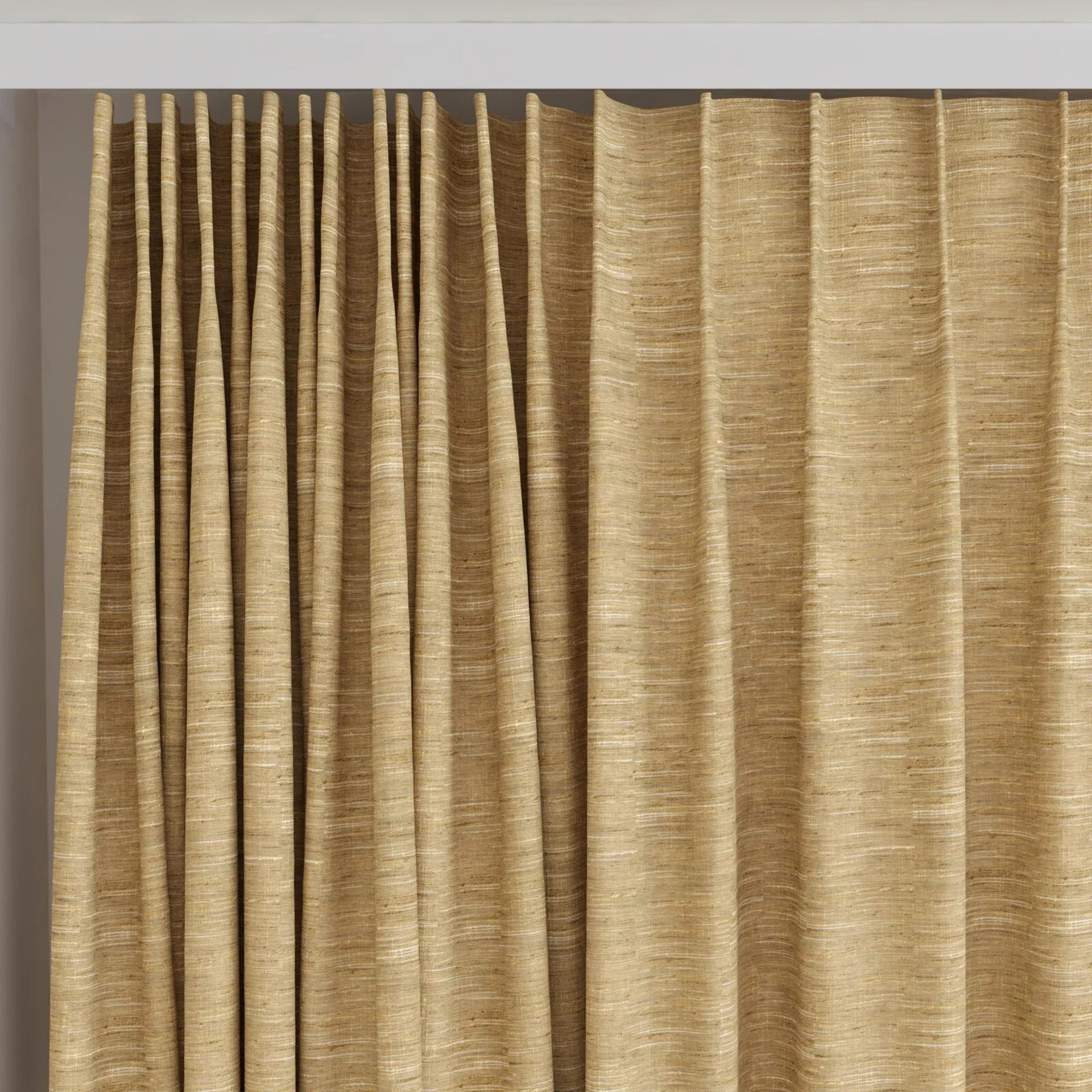 Top view of Venus Straw, on curtain rail