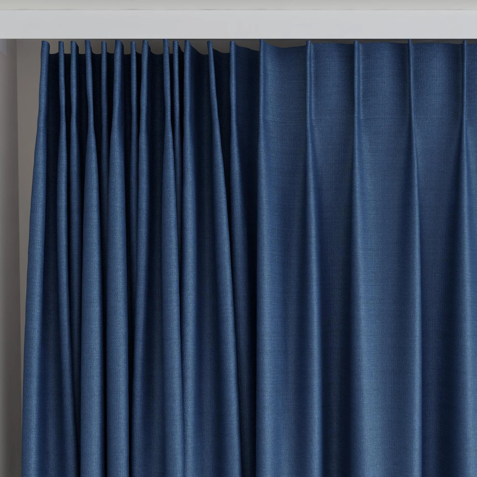 Top view of Linex Indigo, on curtain rail