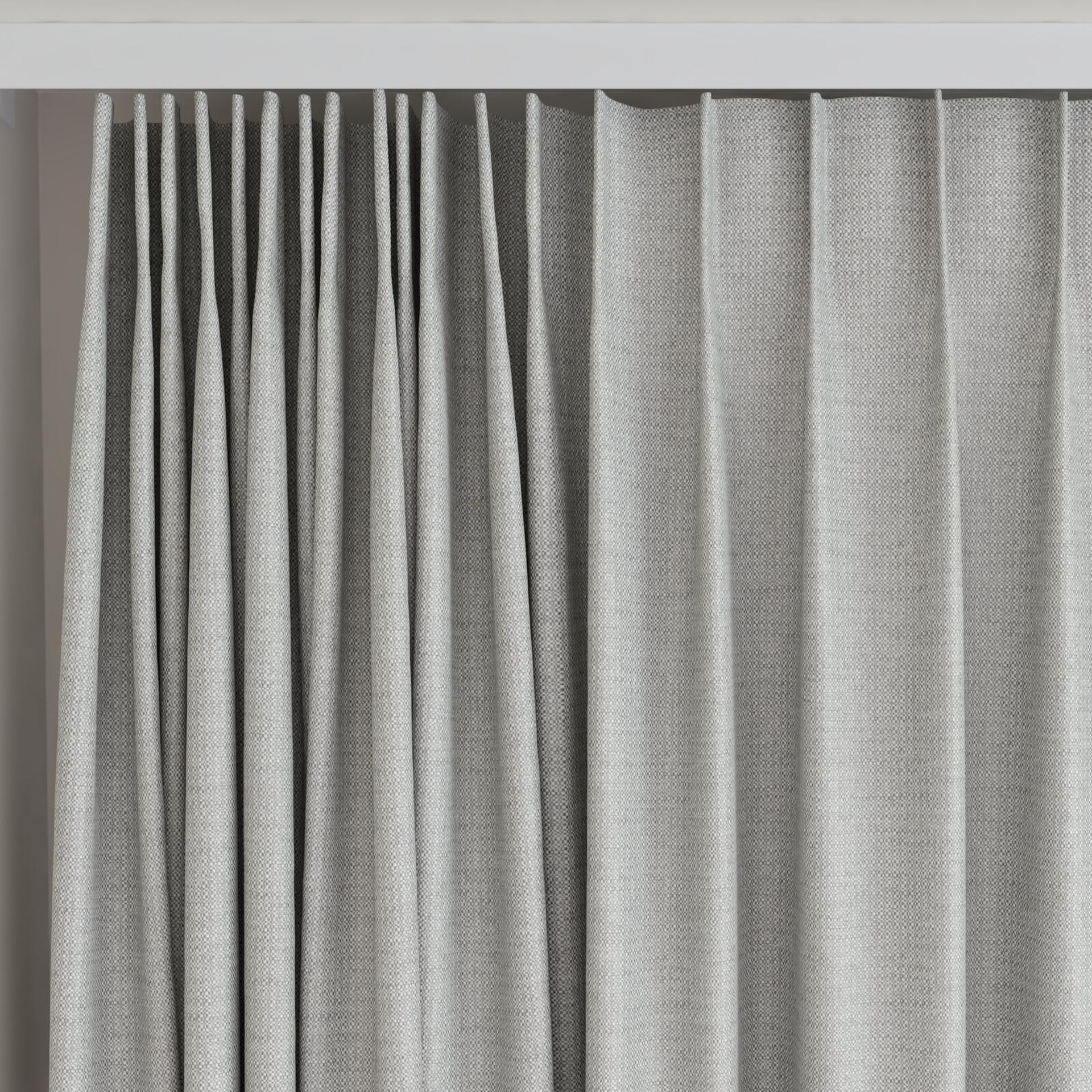 Top view of Bravo Feather, on curtain rail