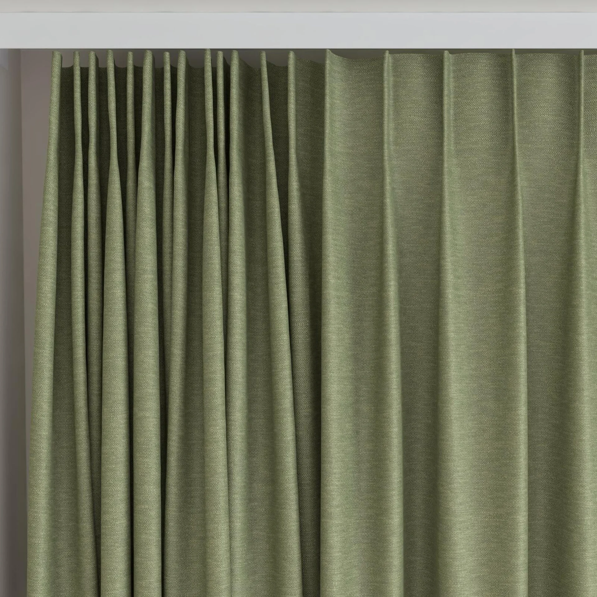 Top view of Colourwash Eco Hedge, on curtain rail