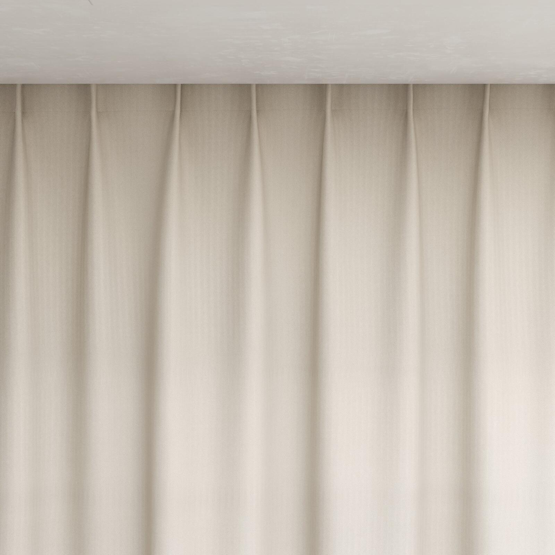 Top view of Temperament Ecru, pinch pleat
