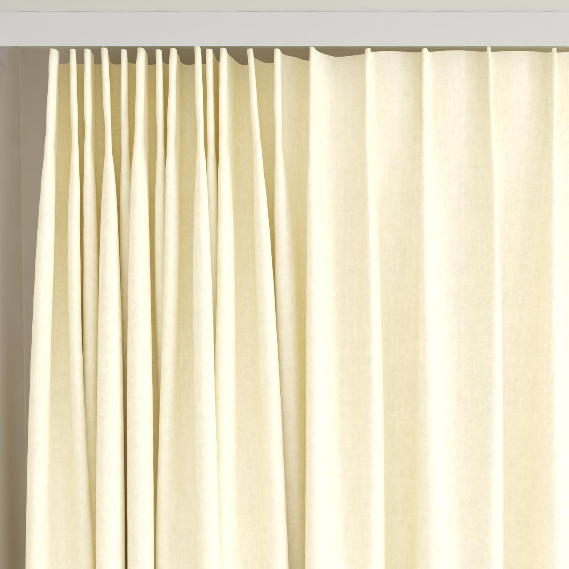 Top view of Rover Champagne, on curtain rail