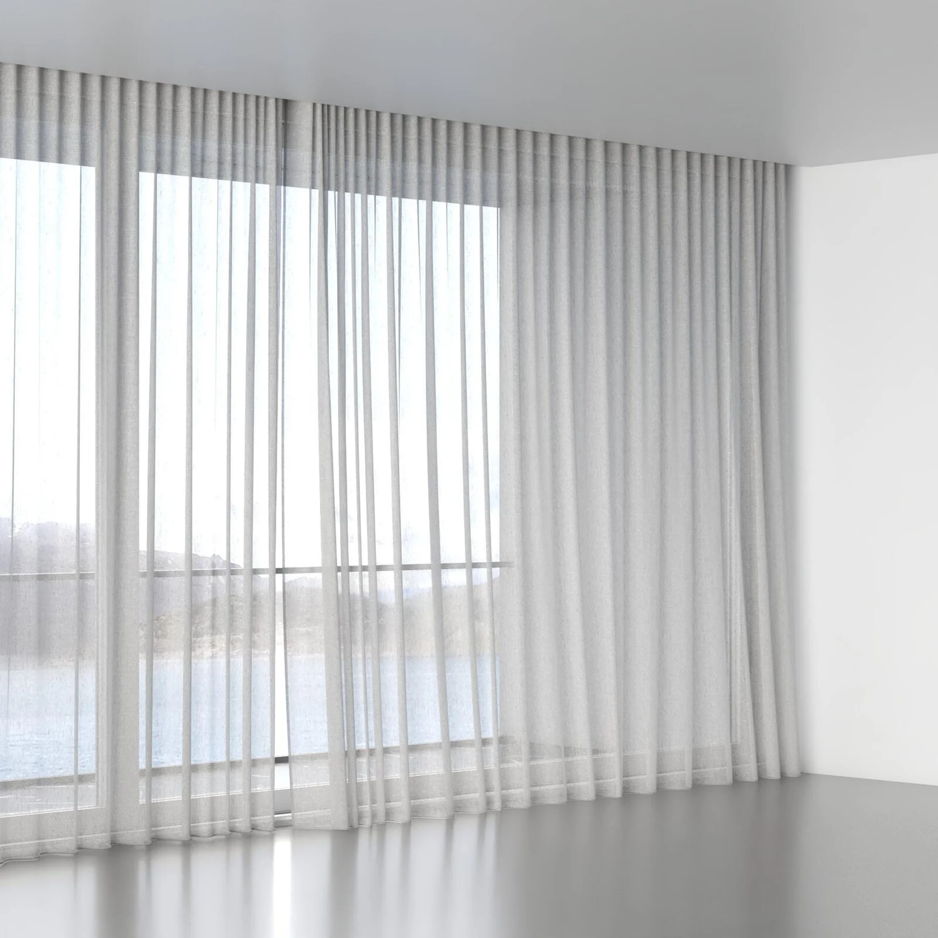 Full view of Lino Zebra, wave pleat