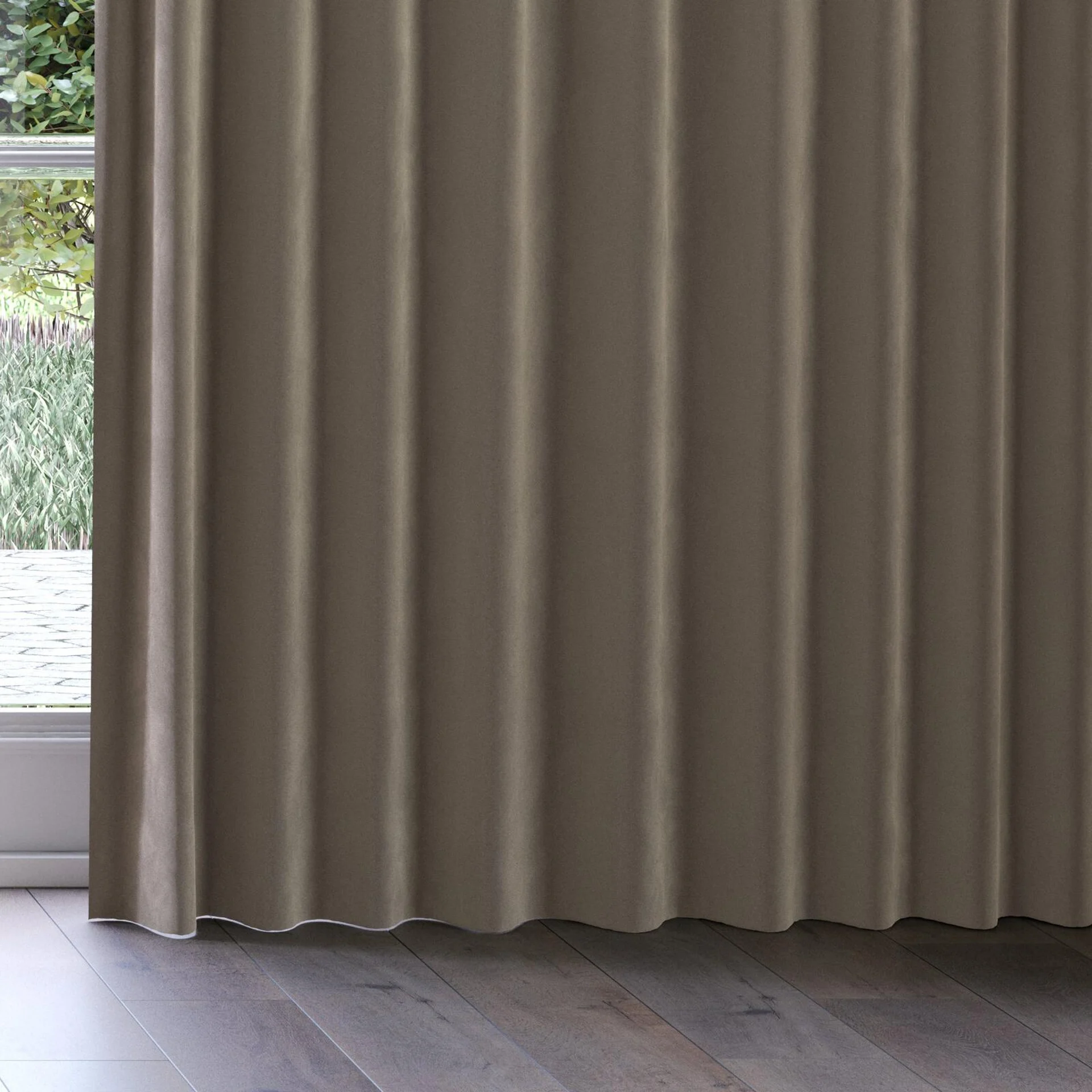 Bottom view of Verbier Pinecone, on curtain rail