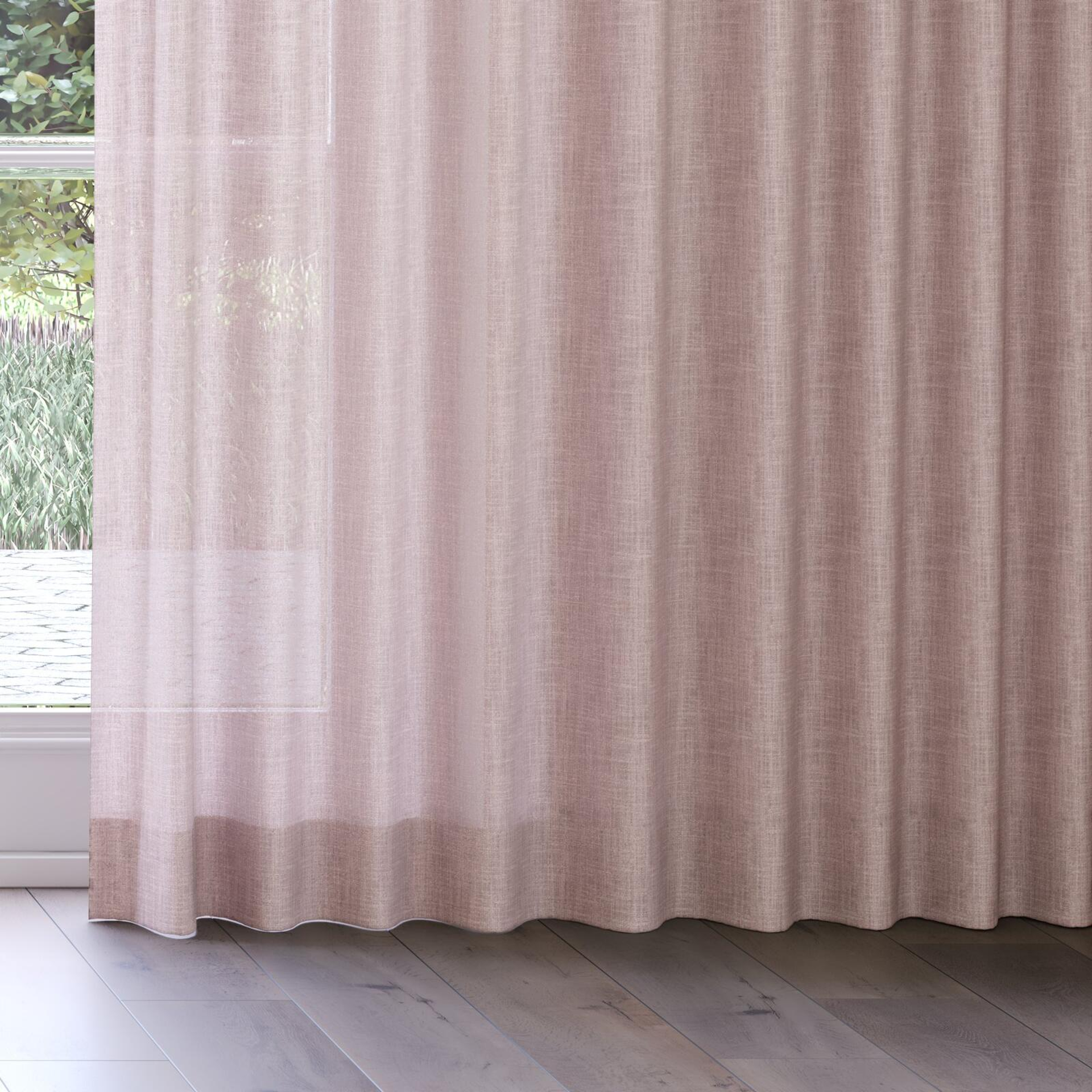 Bottom view of Motion Blush, on curtain rail