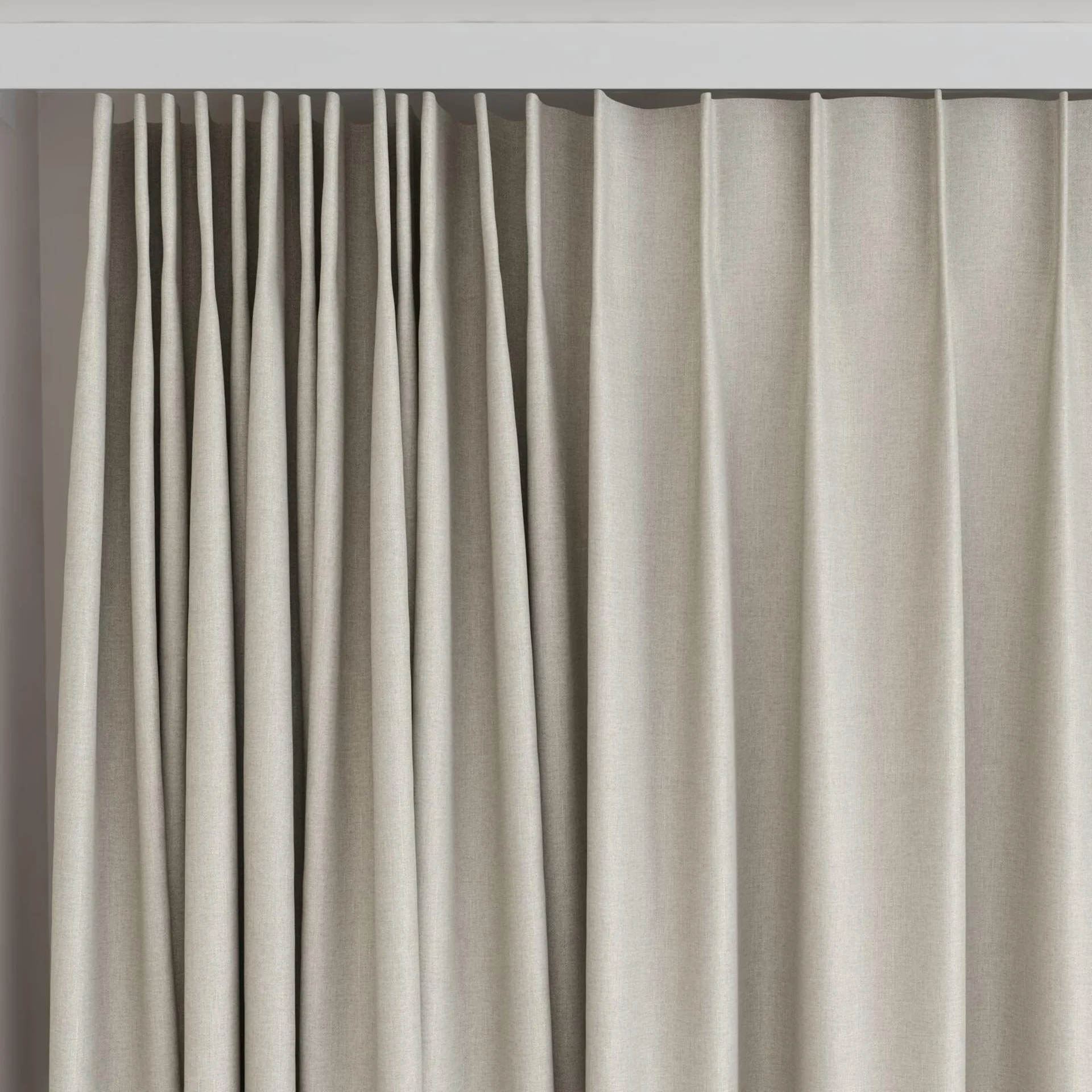 Top view of Re Delis Stucco, on curtain rail