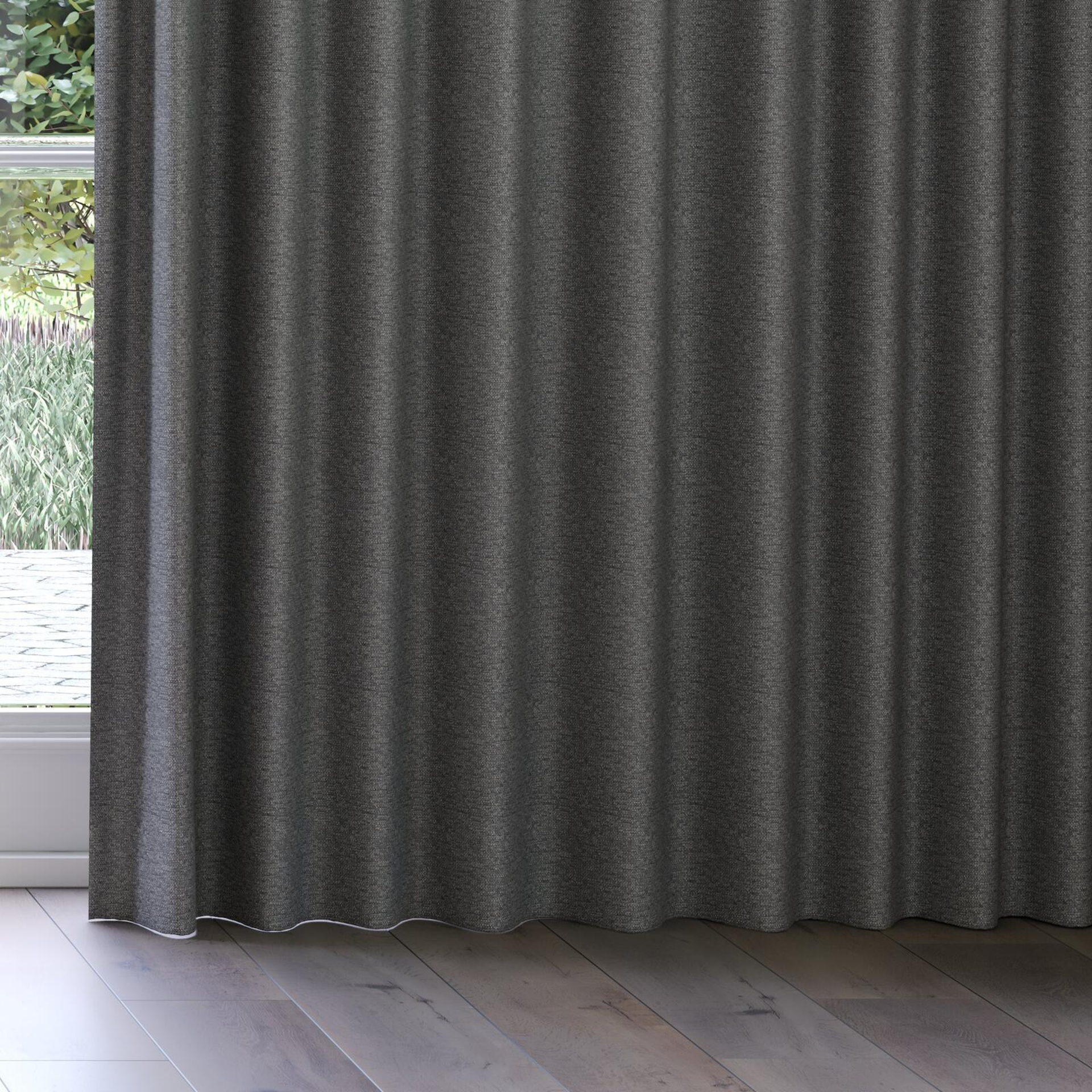 Bottom view of Bravo Charcoal, on curtain rail
