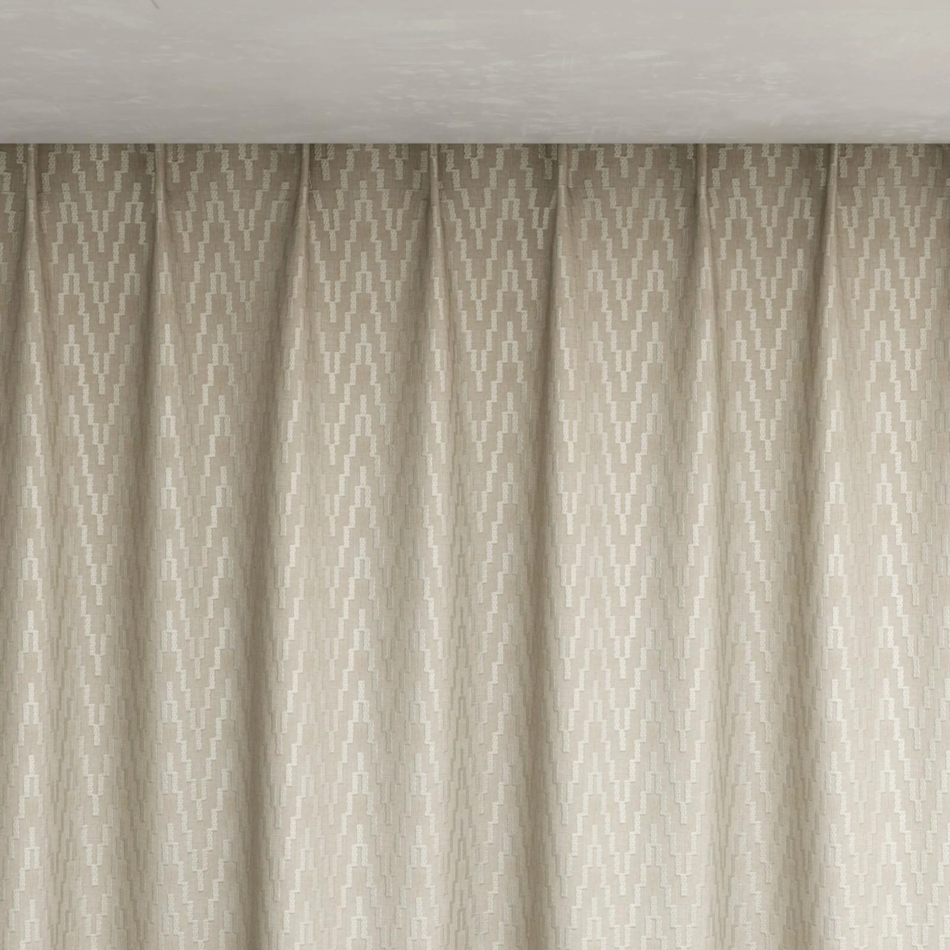 Top view of Running Papyrus, pinch pleat