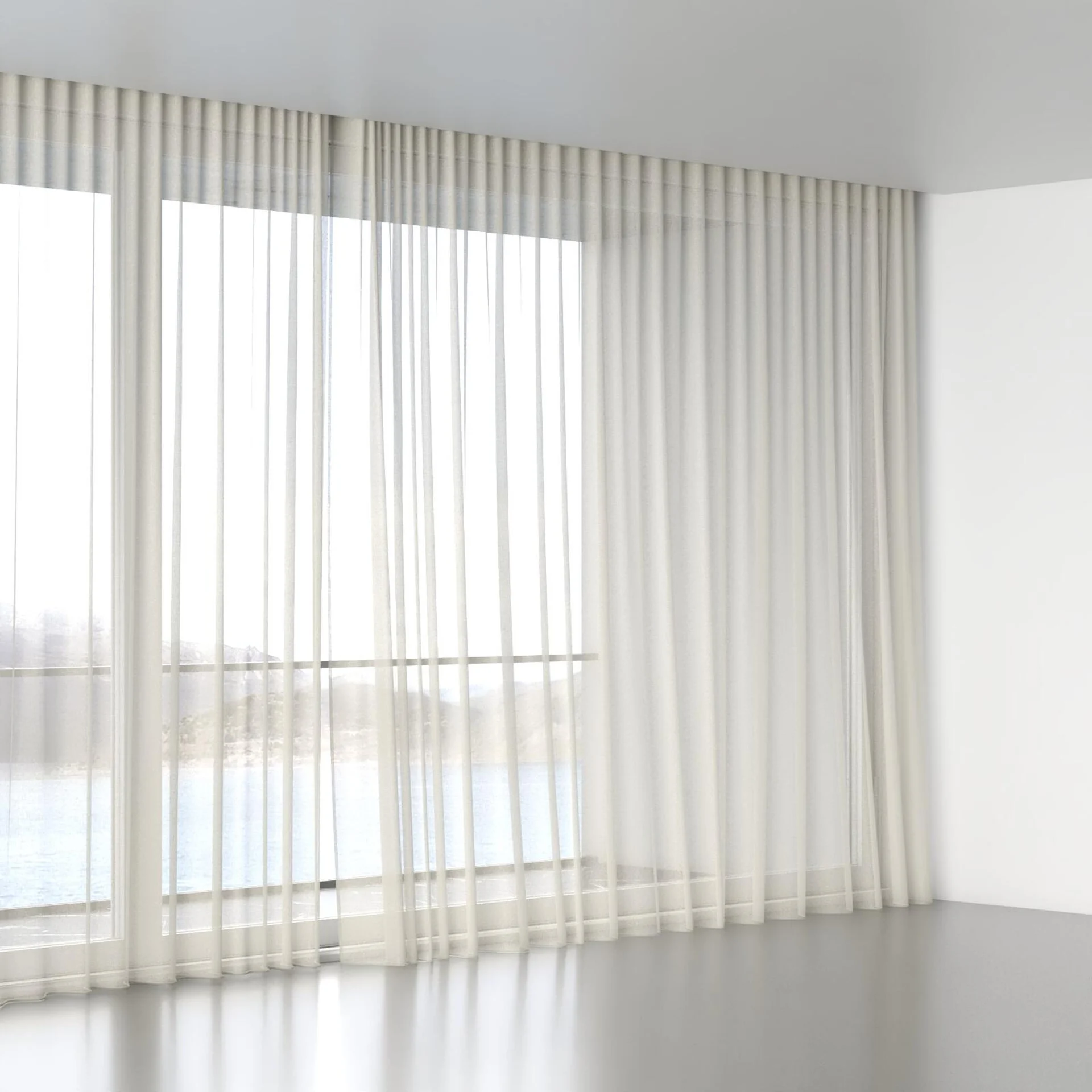 Full view of Reverie Parchment, wave pleat