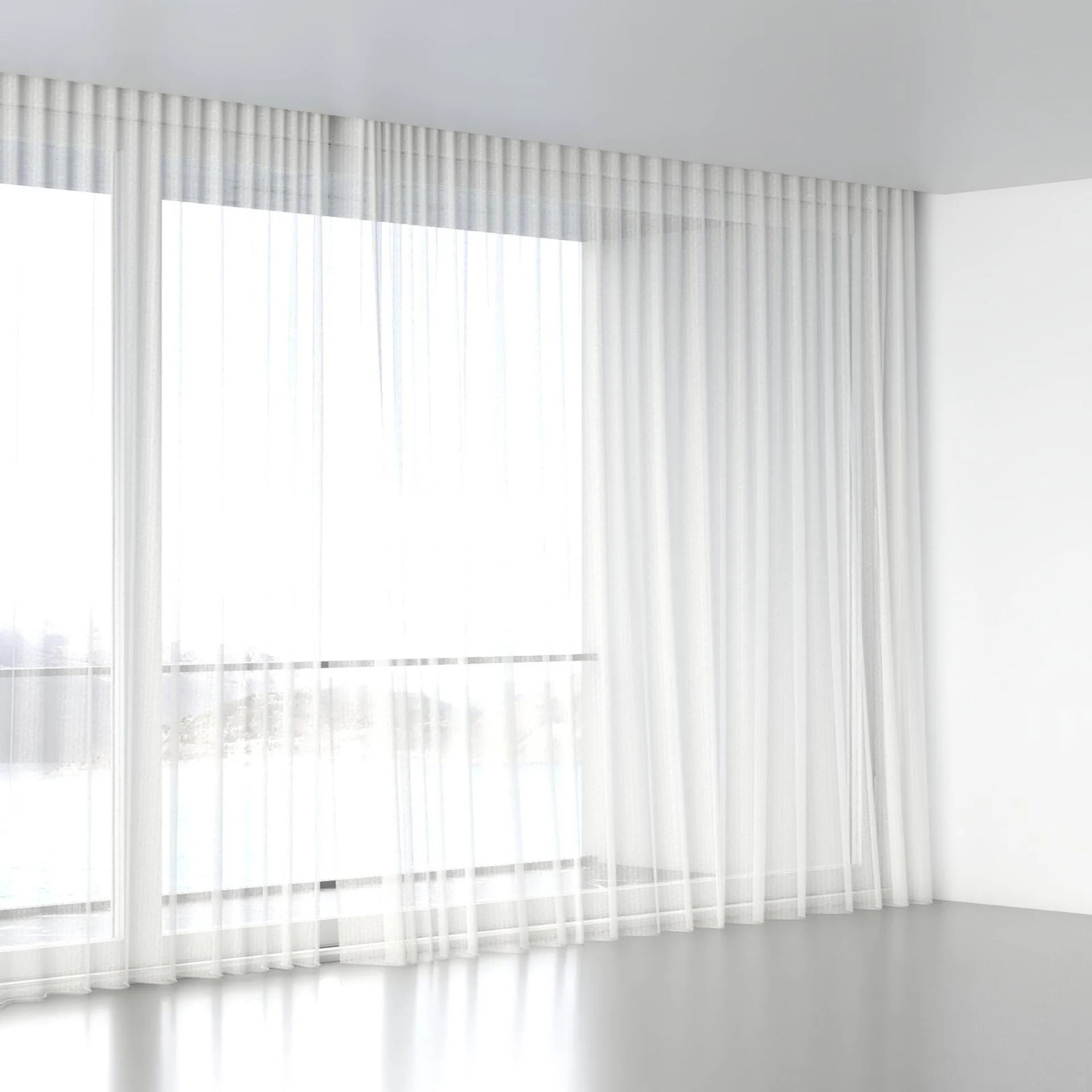 Full view of Voltaire Ivory, wave pleat