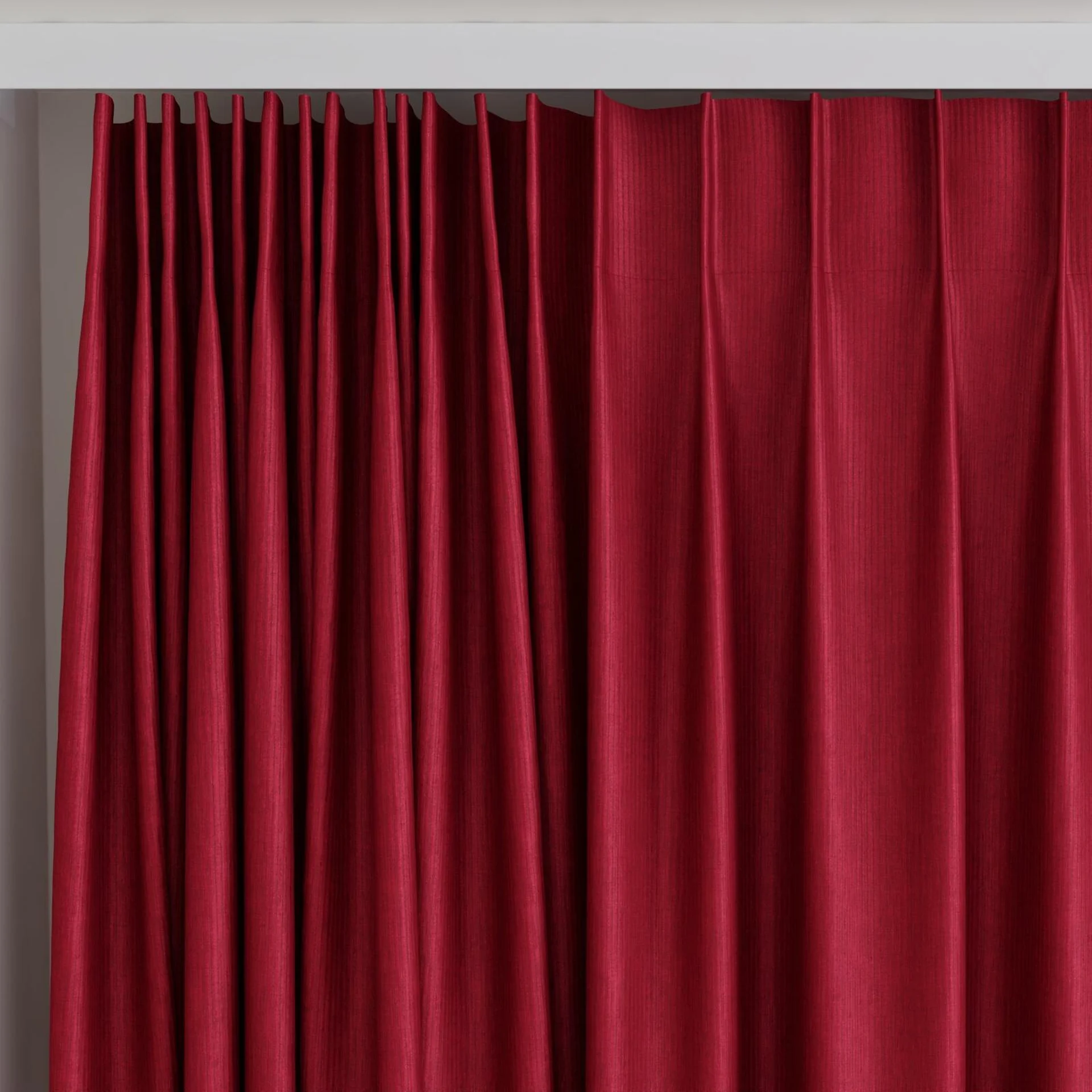Top view of Hombre Berry, on curtain rail