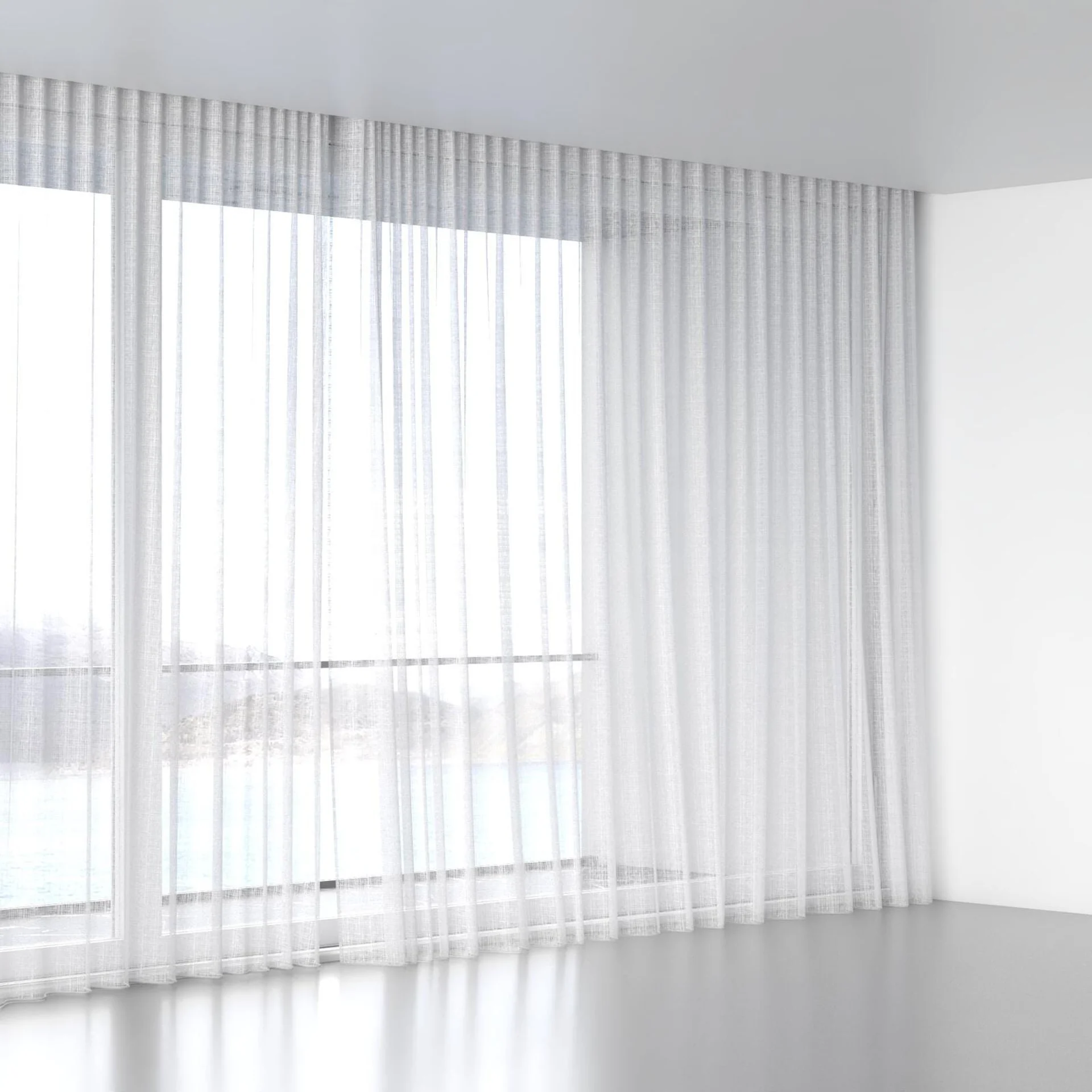 Full view of Scandinese Whitewash, wave pleat