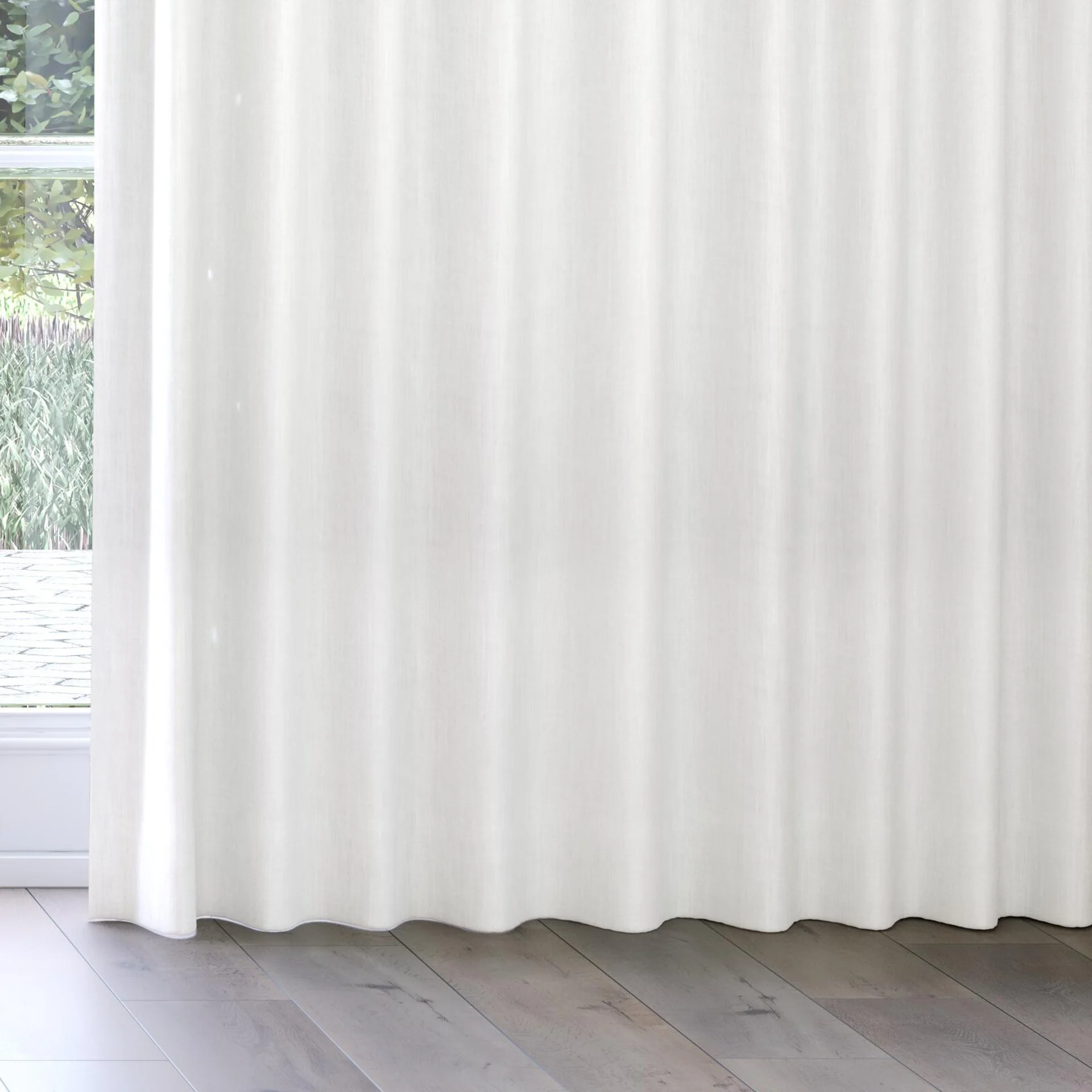 Bottom view of Lexicon Angora, on curtain rail