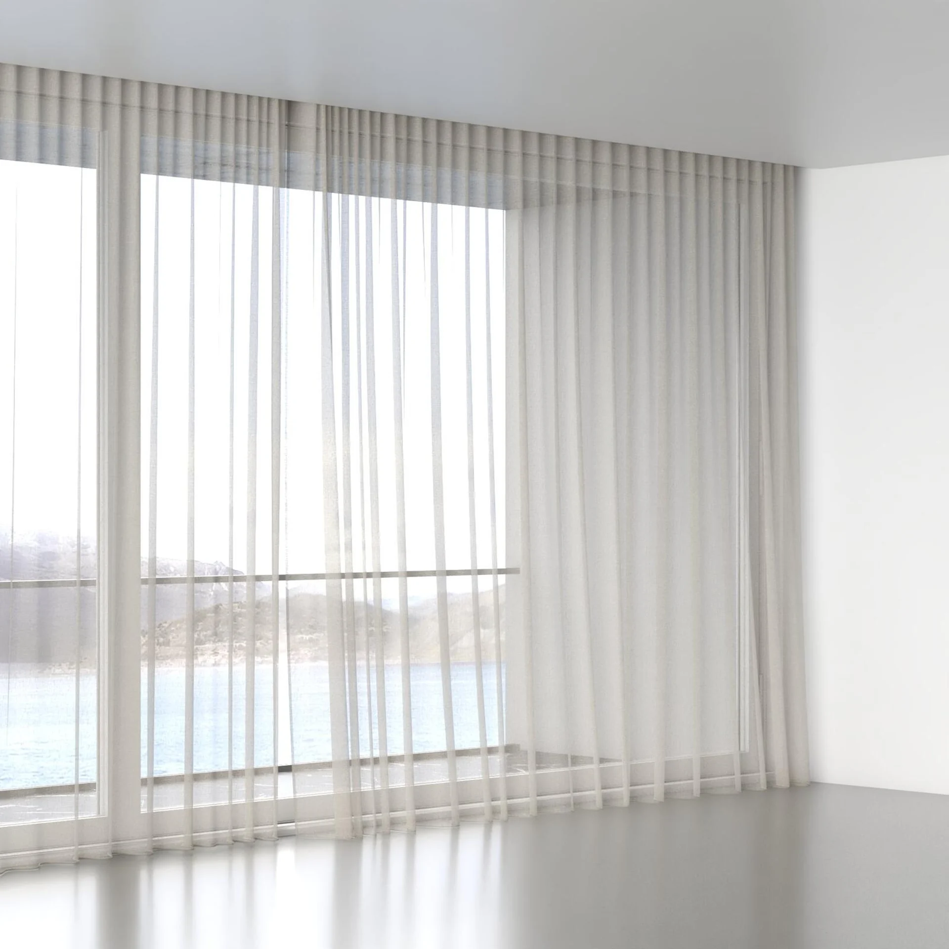 Full view of Pure Linen Sesame, wave pleat