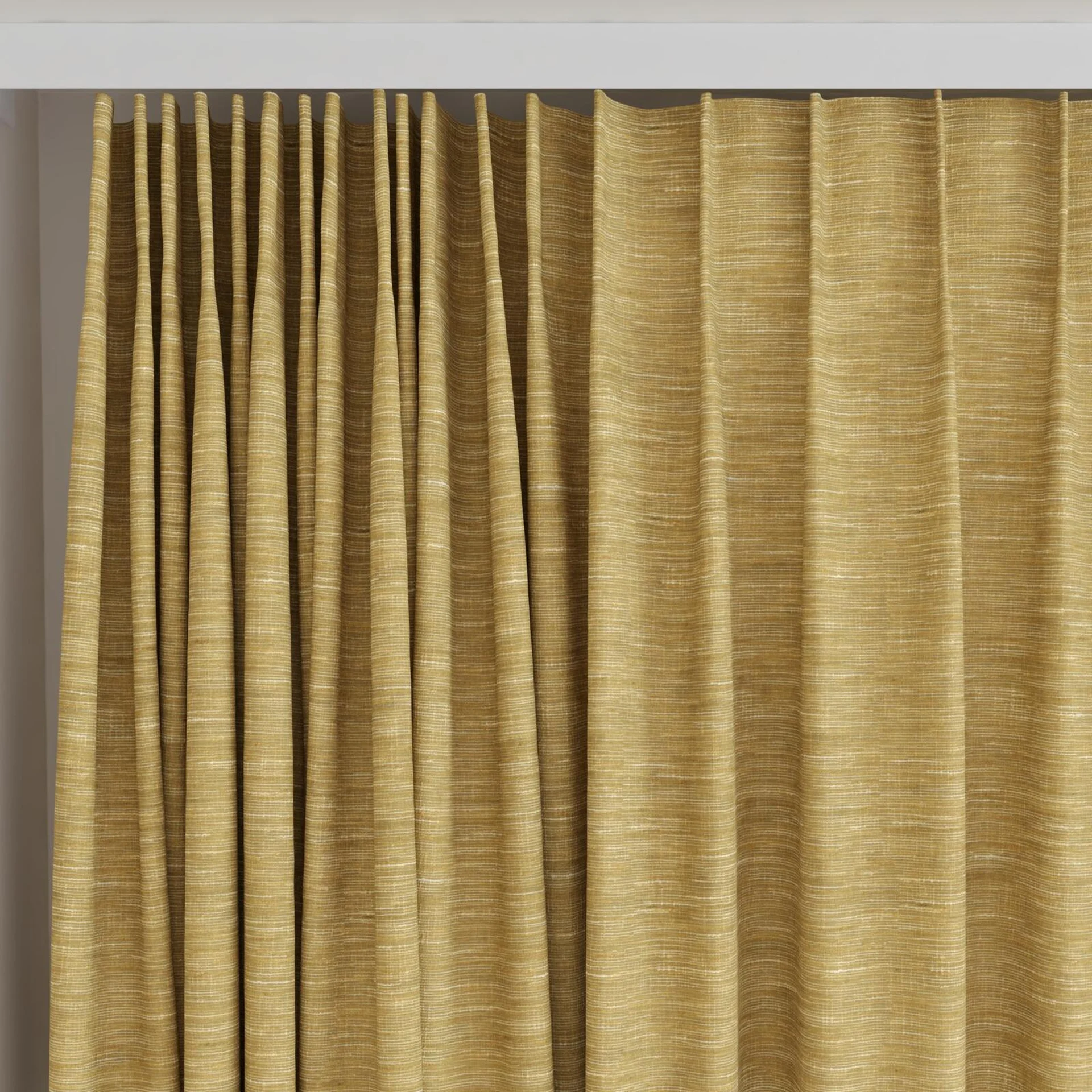 Top view of Venus Dijon, on curtain rail